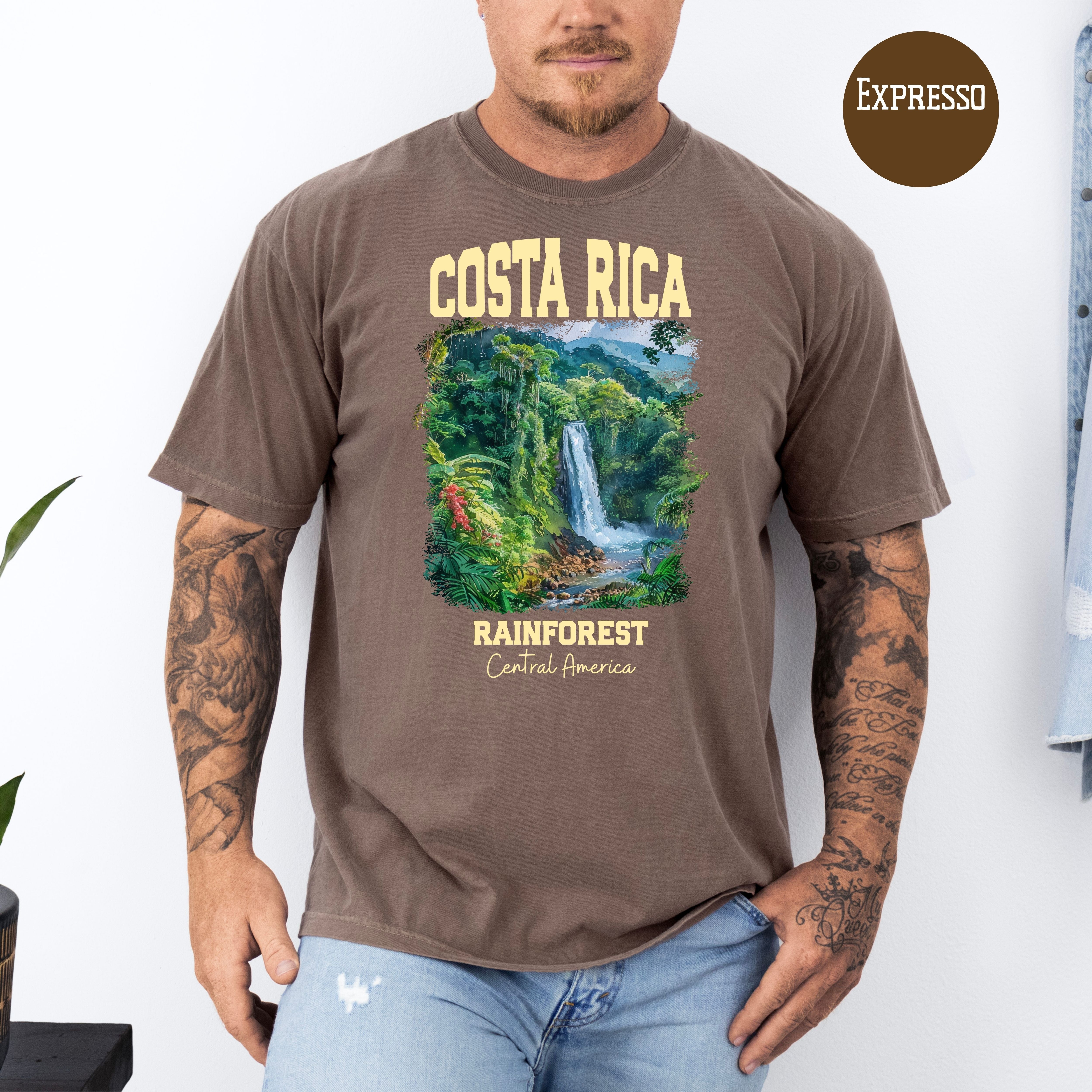 Costa Rica Rainforest Waterfall Comfort Colors T-Shirt, Costa Rica Shirt