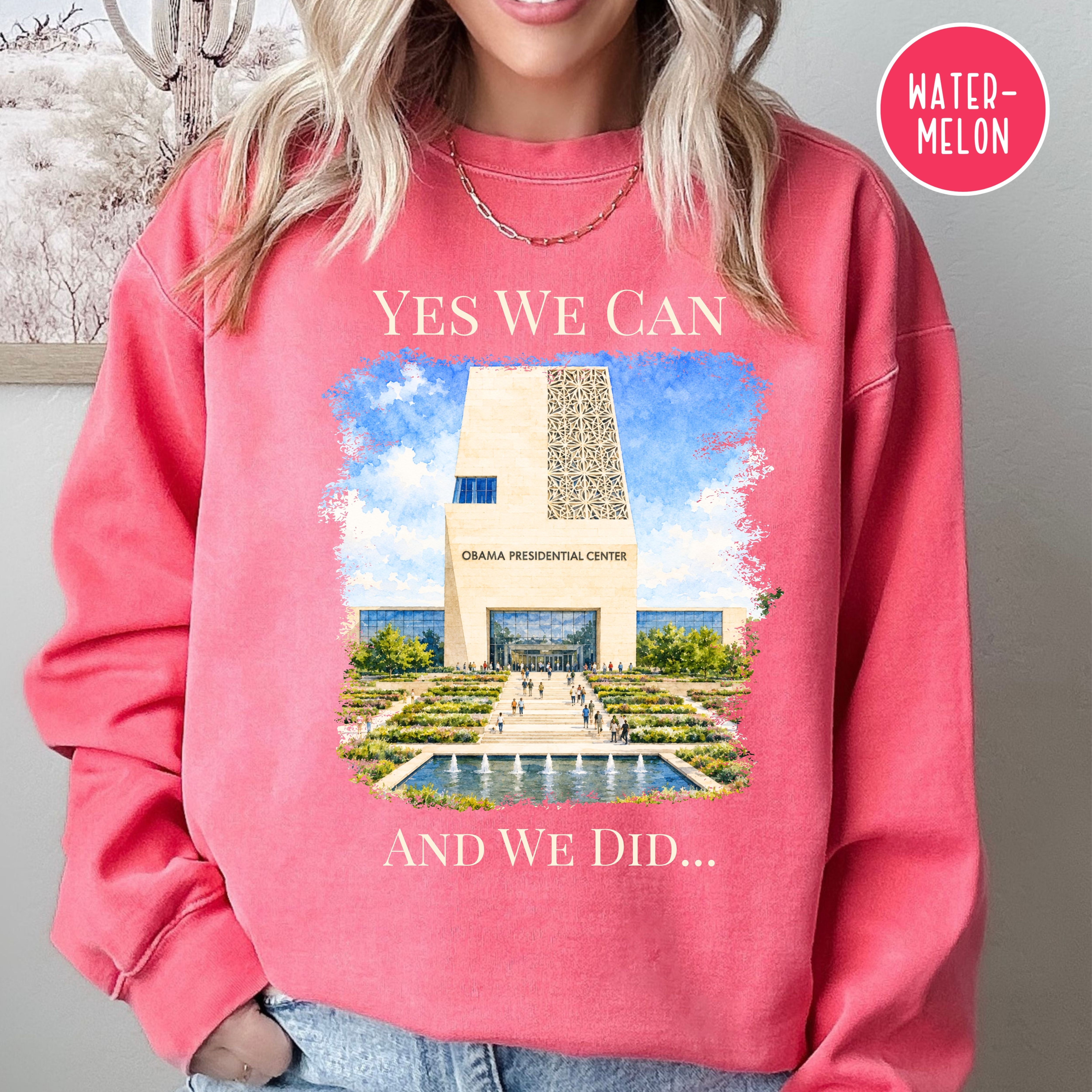 Obama Presidential Center Unisex Comfort Colors Sweatshirt, President Obama Gift Shirt, Obama Memorabilia, Yes We Can Shirt, Political Gift