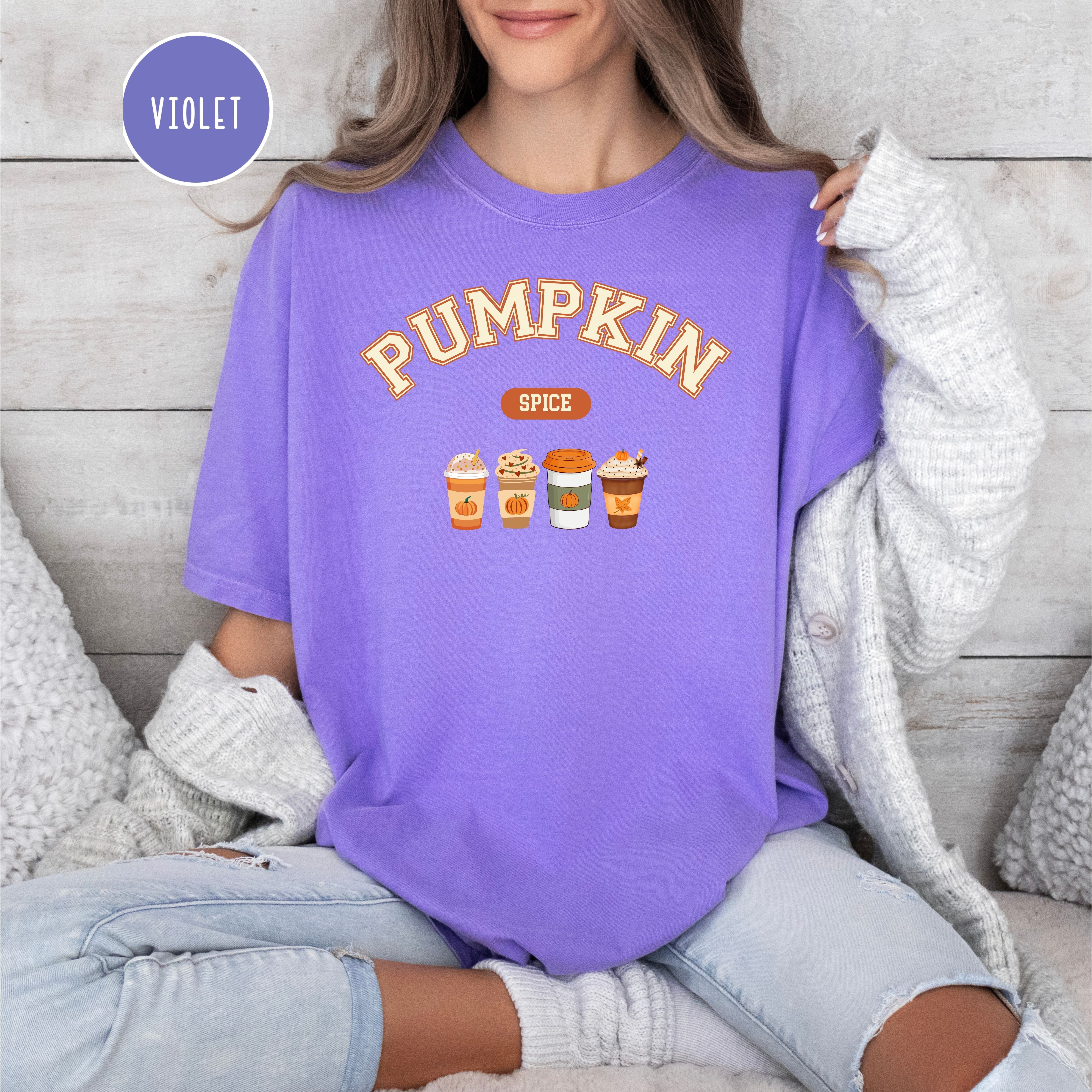 Pumpkin Spice Coffee Lover Comfort Colors Autumn Gift Shirt