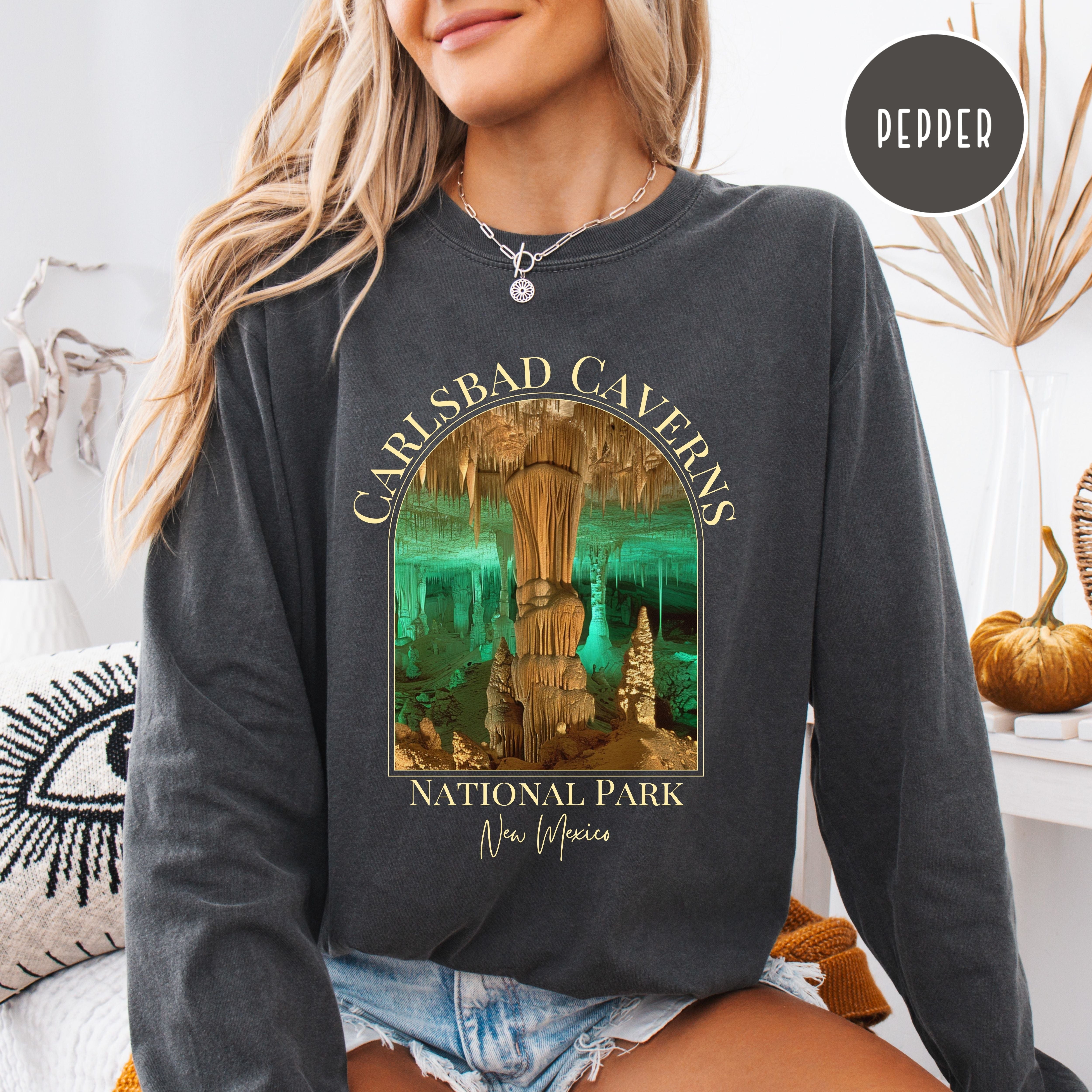 Carlsbad Cavern National Park New Mexico Comfort Colors Long Sleeve Unisex Tee