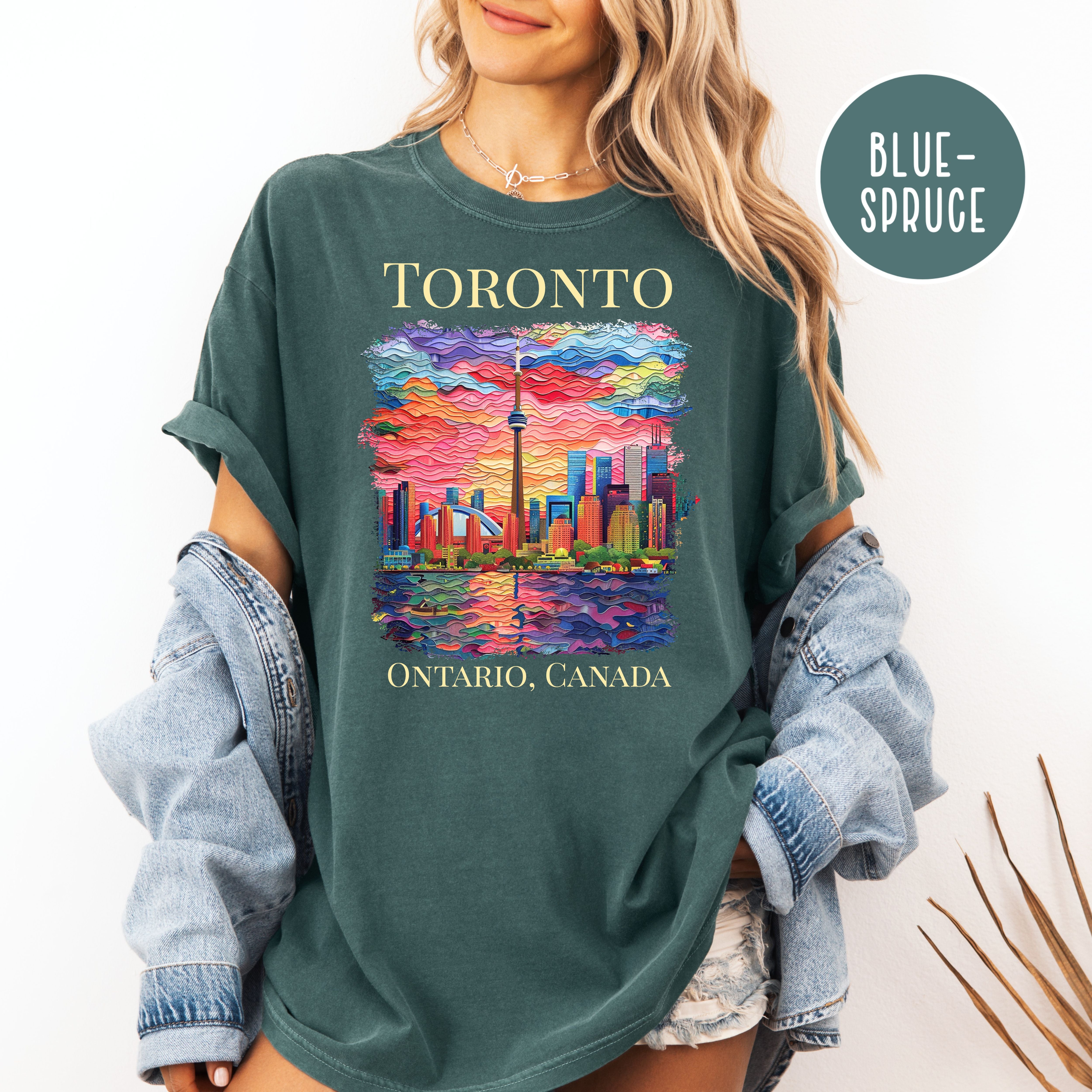 Toronto Ontario Canada Skyline Comfort Colors Gift Tee Shirt, Toronto Faux Texture Shirt