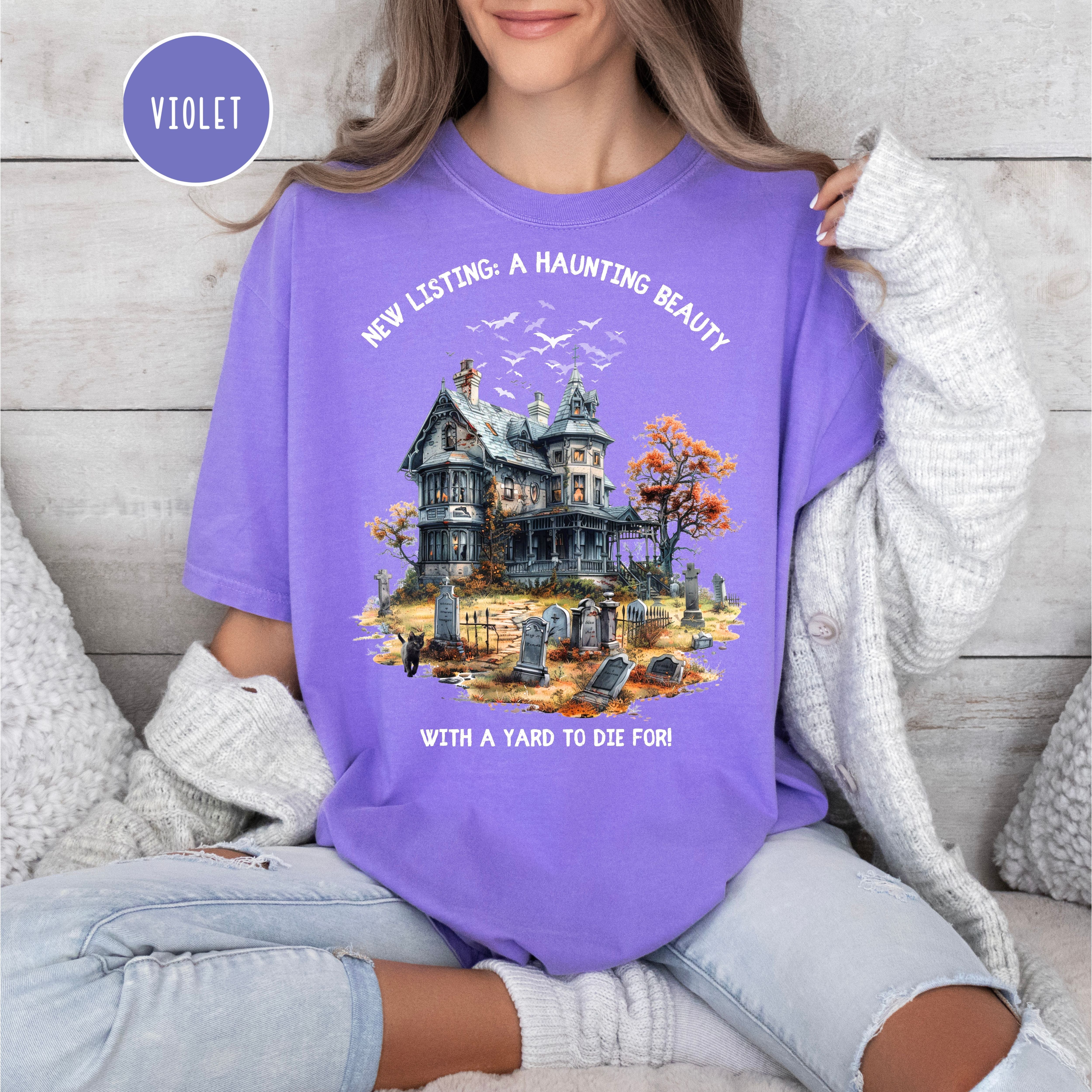 Funny Halloween Comfort Colors Real Estate Agent Tee