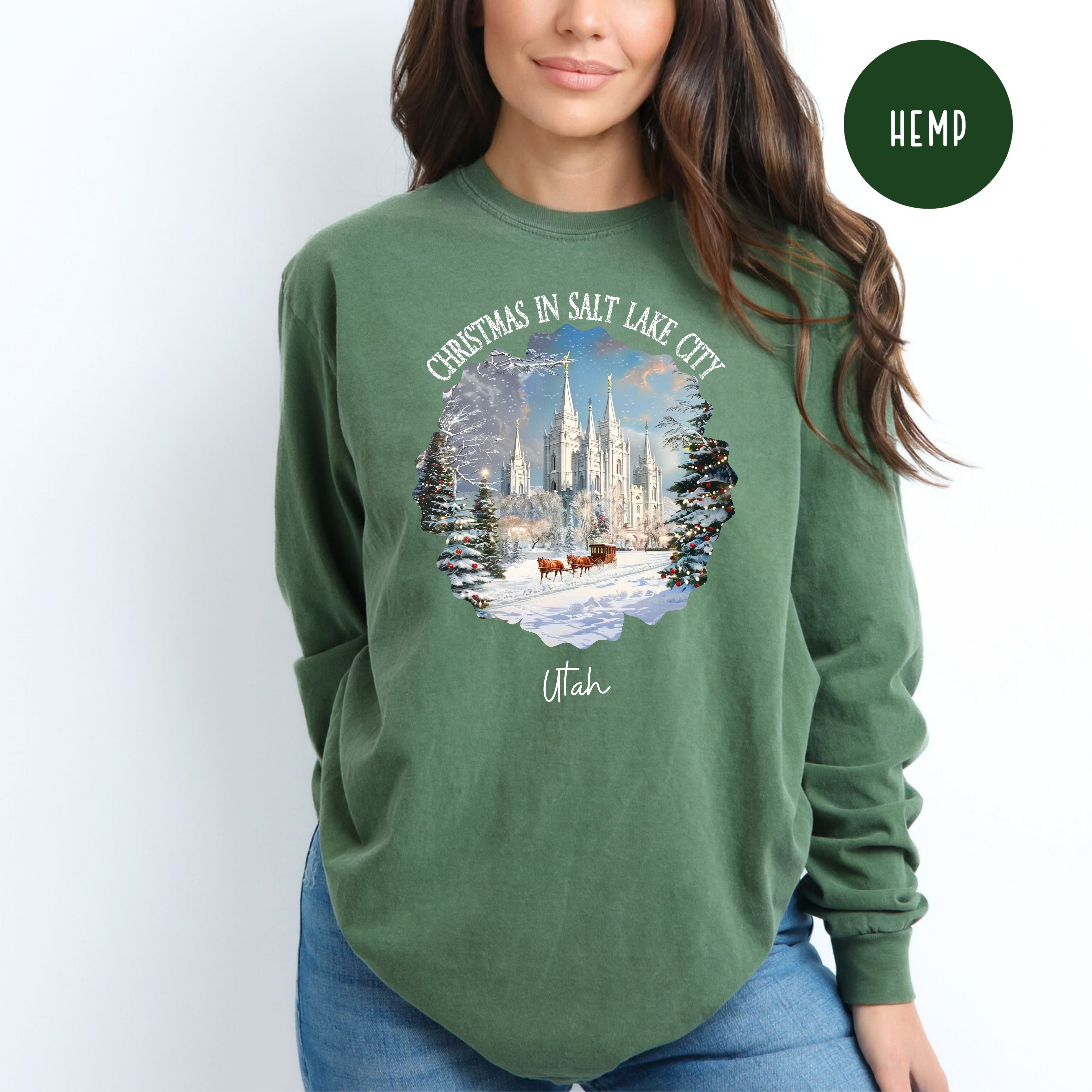 Christmas in Salt Lake City Utah Comfort Colors® Long Sleeve Tee