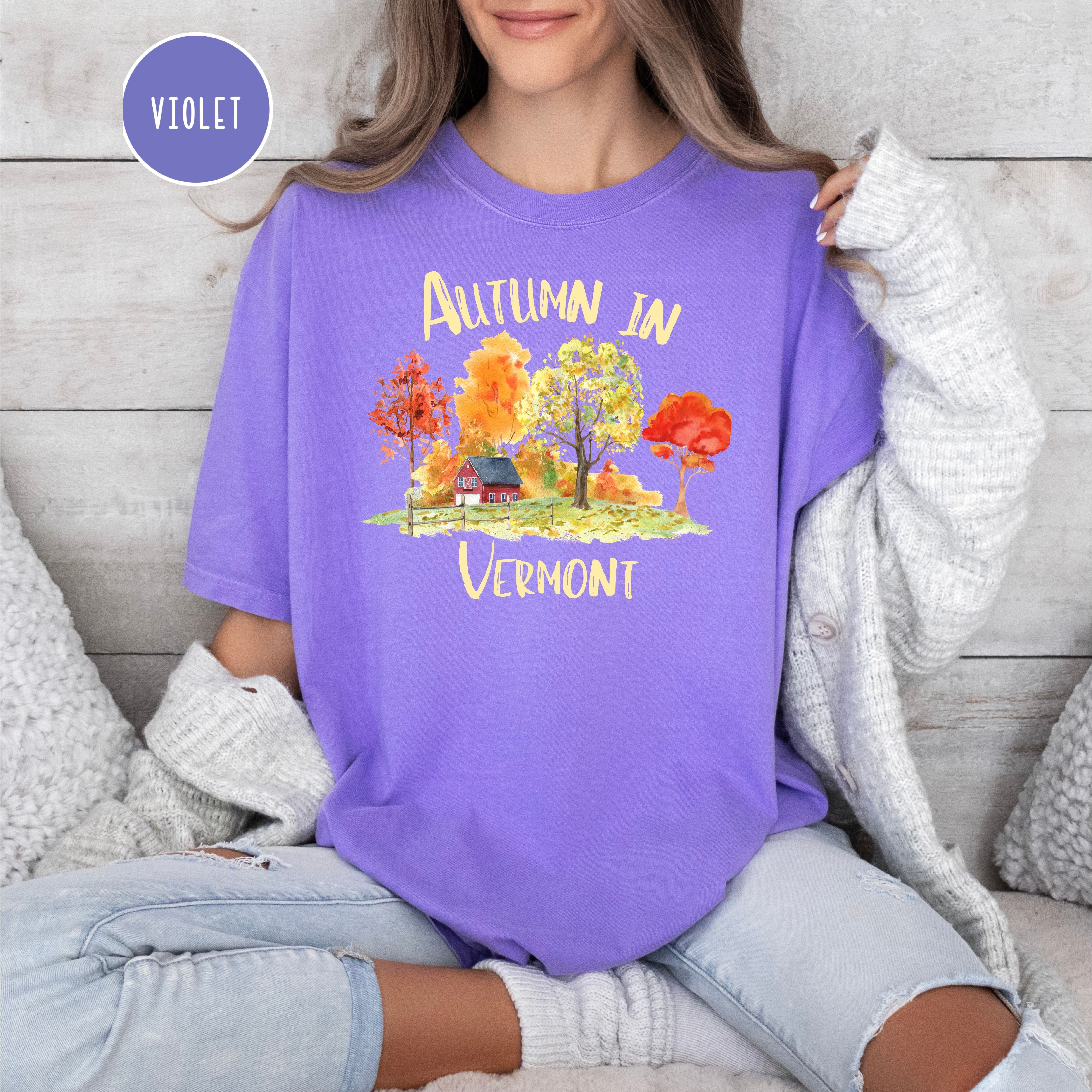 Autumn in Vermont Beautiful Fall Colors Comfort Colors Tee