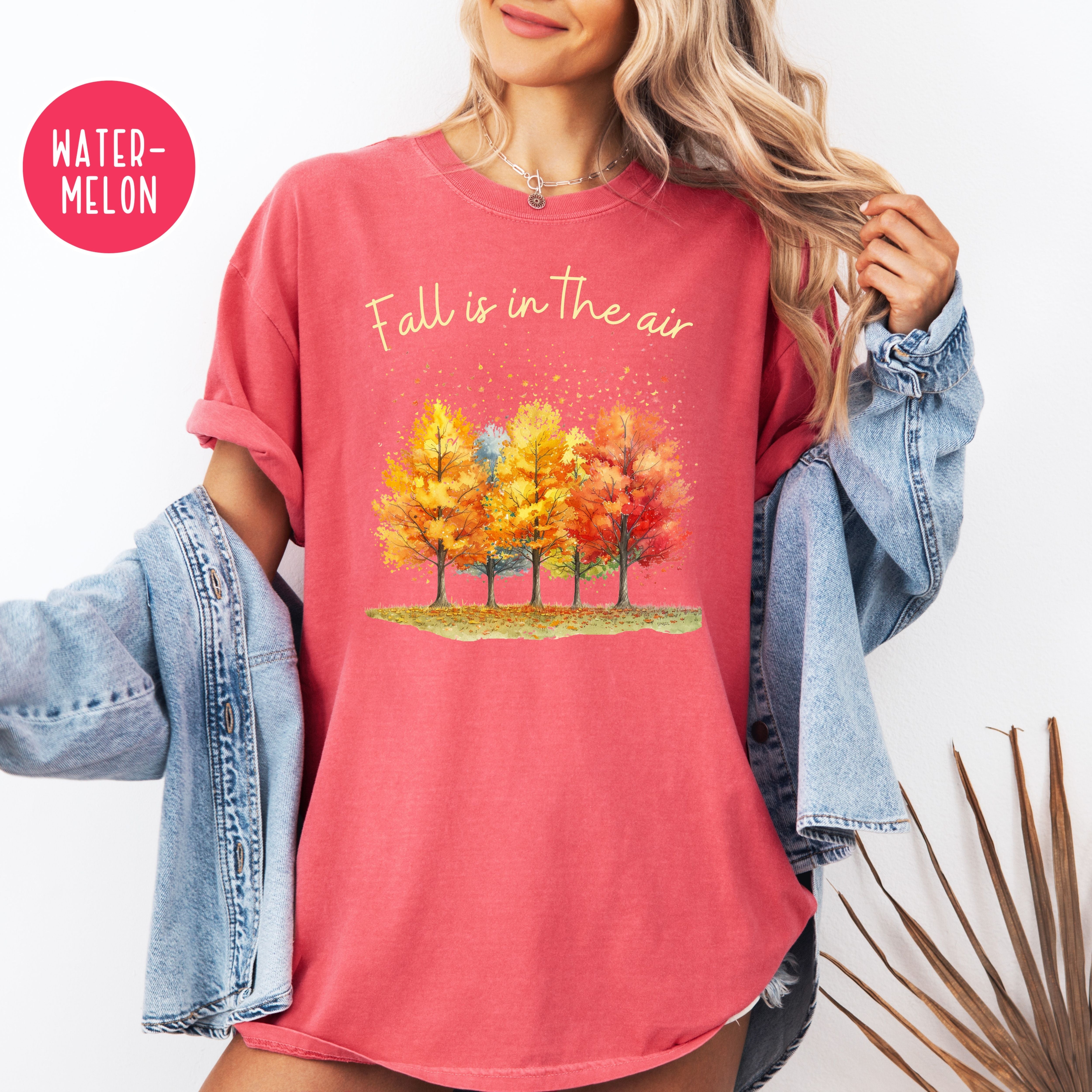 Fall is in The Air Autumn Vibes Colorful Fall Leaves Comfort Colors Tee