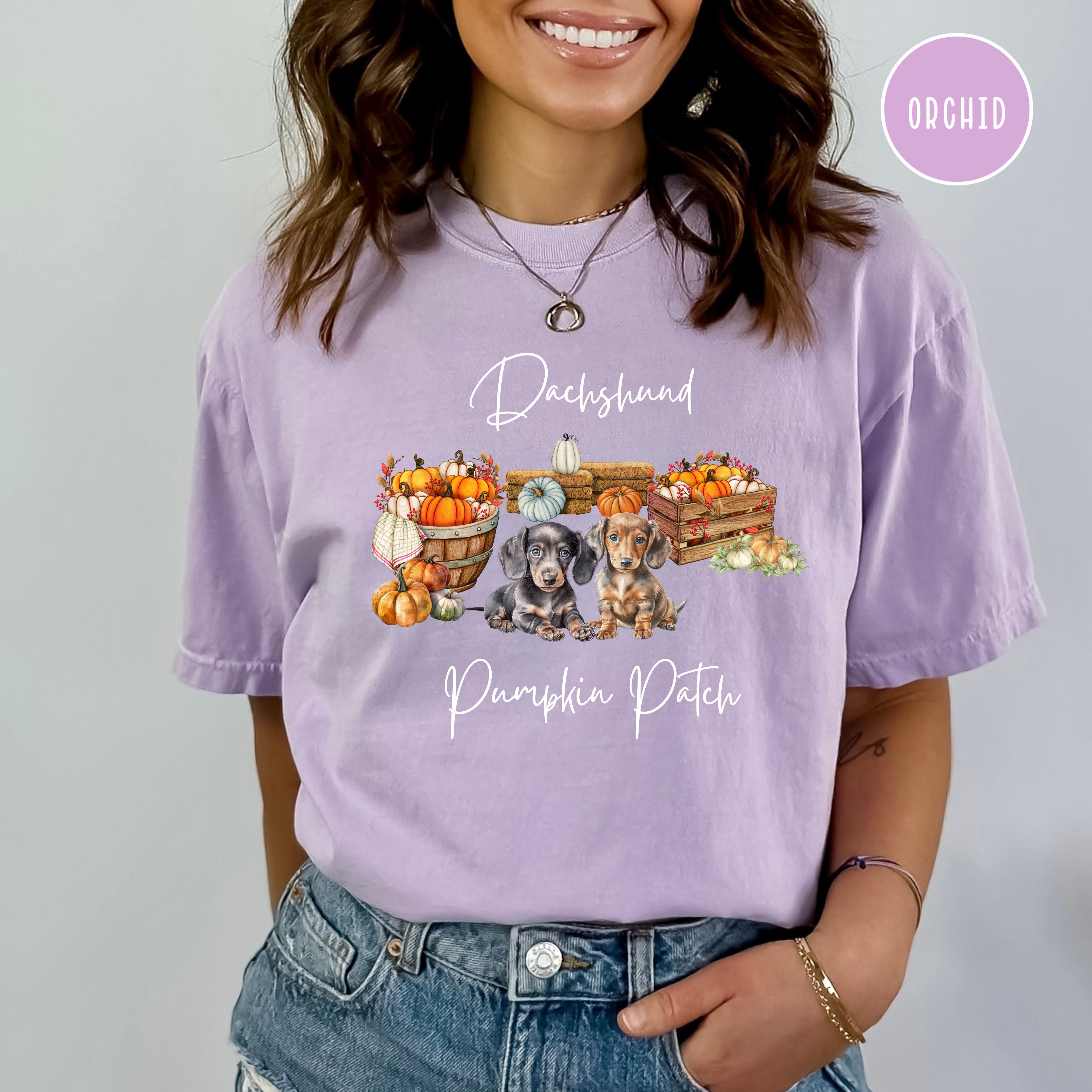 Dachshund Pumpkin Patch Comfort Colors® Thanksgiving Tee