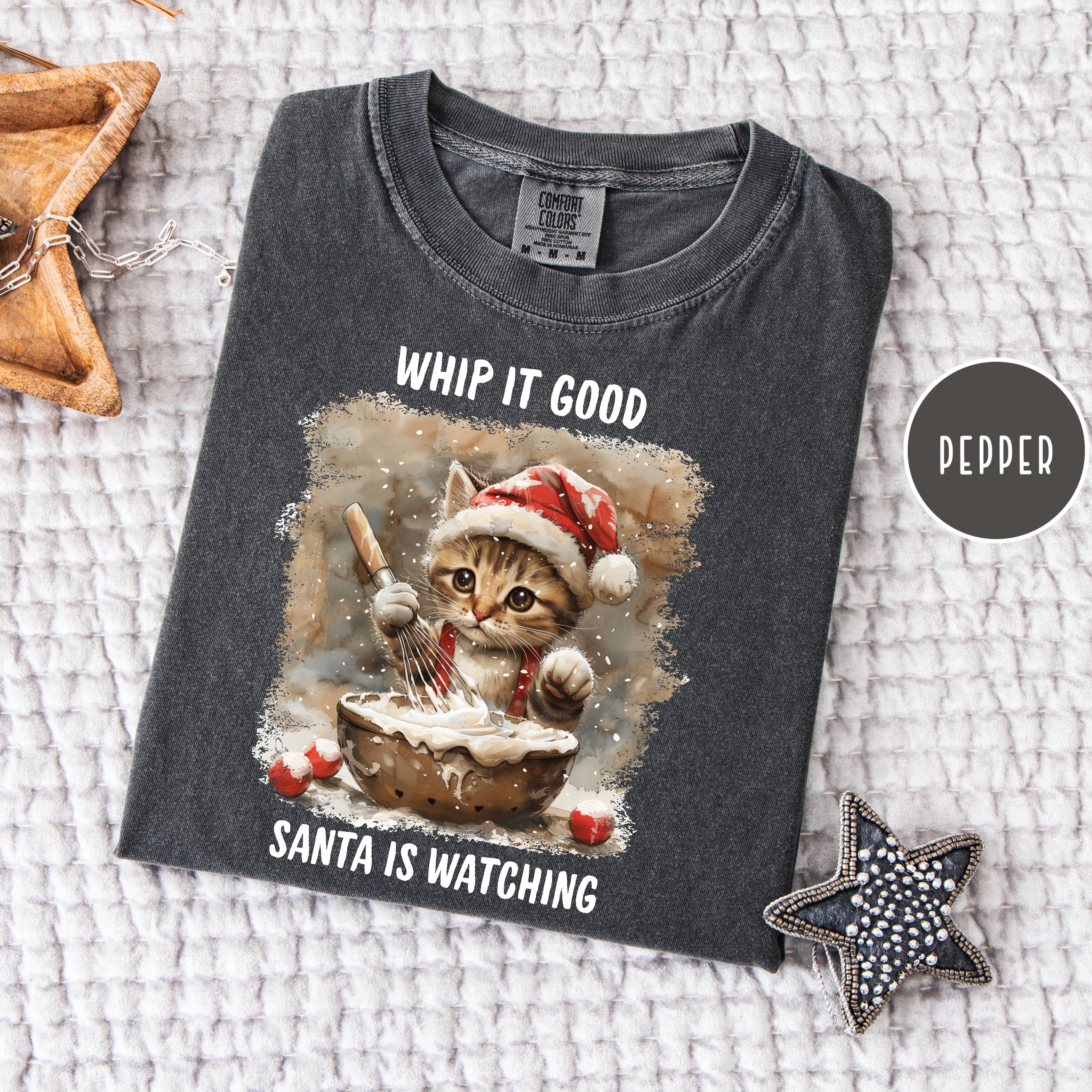 Cute Cat Comfort Colors Christmas Baking Tee Shirt