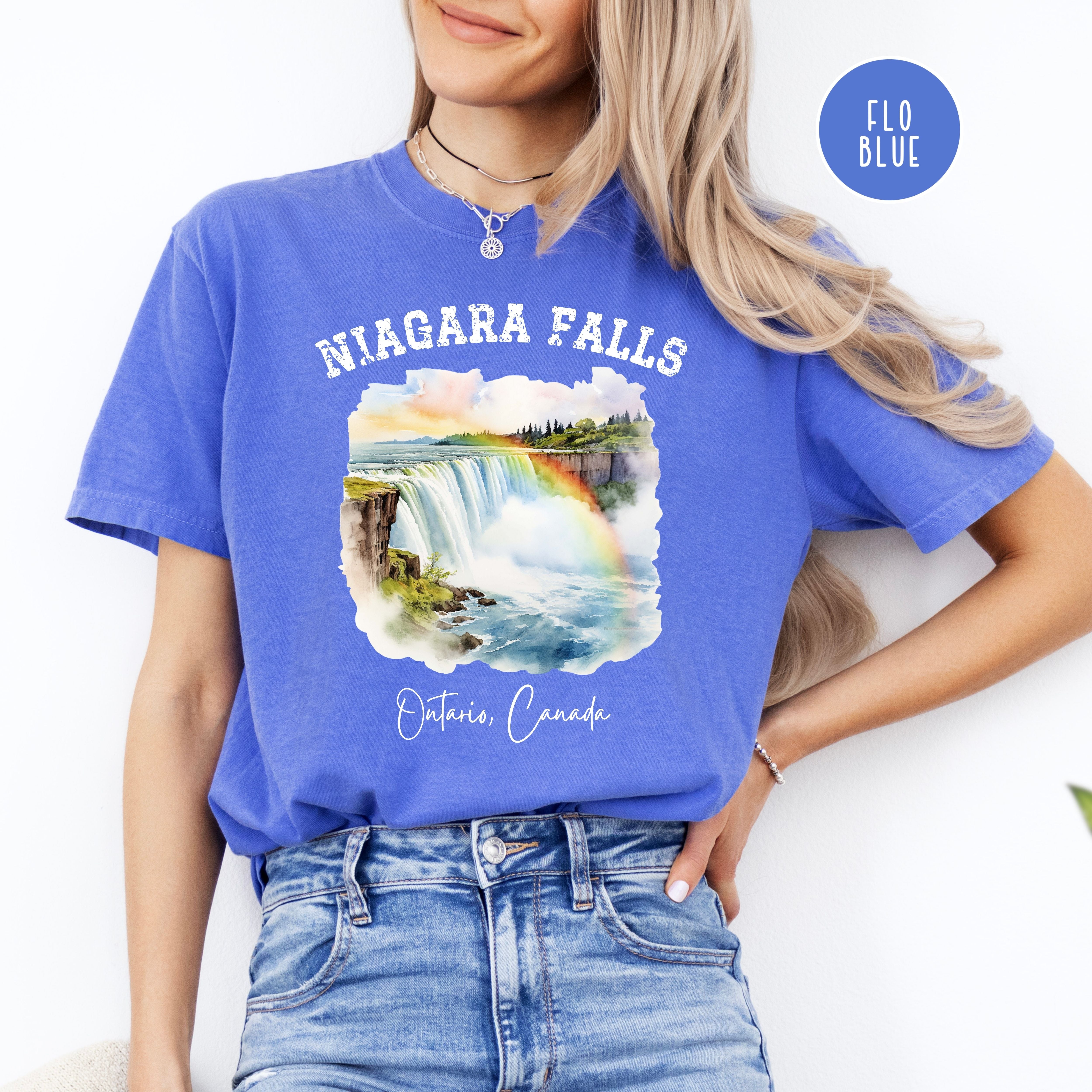 Rainbow Over Niagara Falls Canada Comfort Colors Adult Unisex Tee