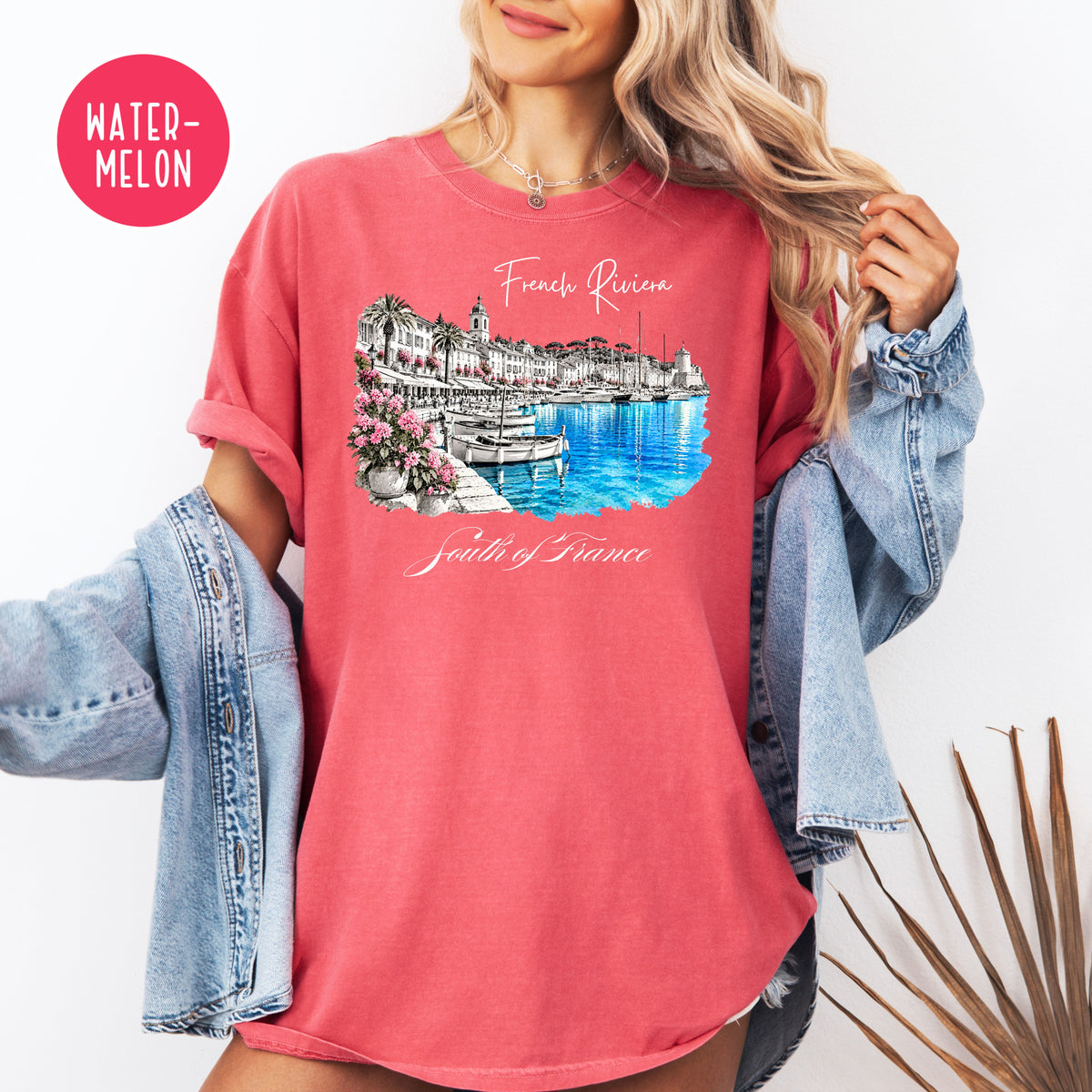 French Riviera Comfort Colors T-Shirt, South of France Vacation Gift Shirt, Mediterranean Coast Shirt, Cote d'Azur Gift, France Travel Shirt