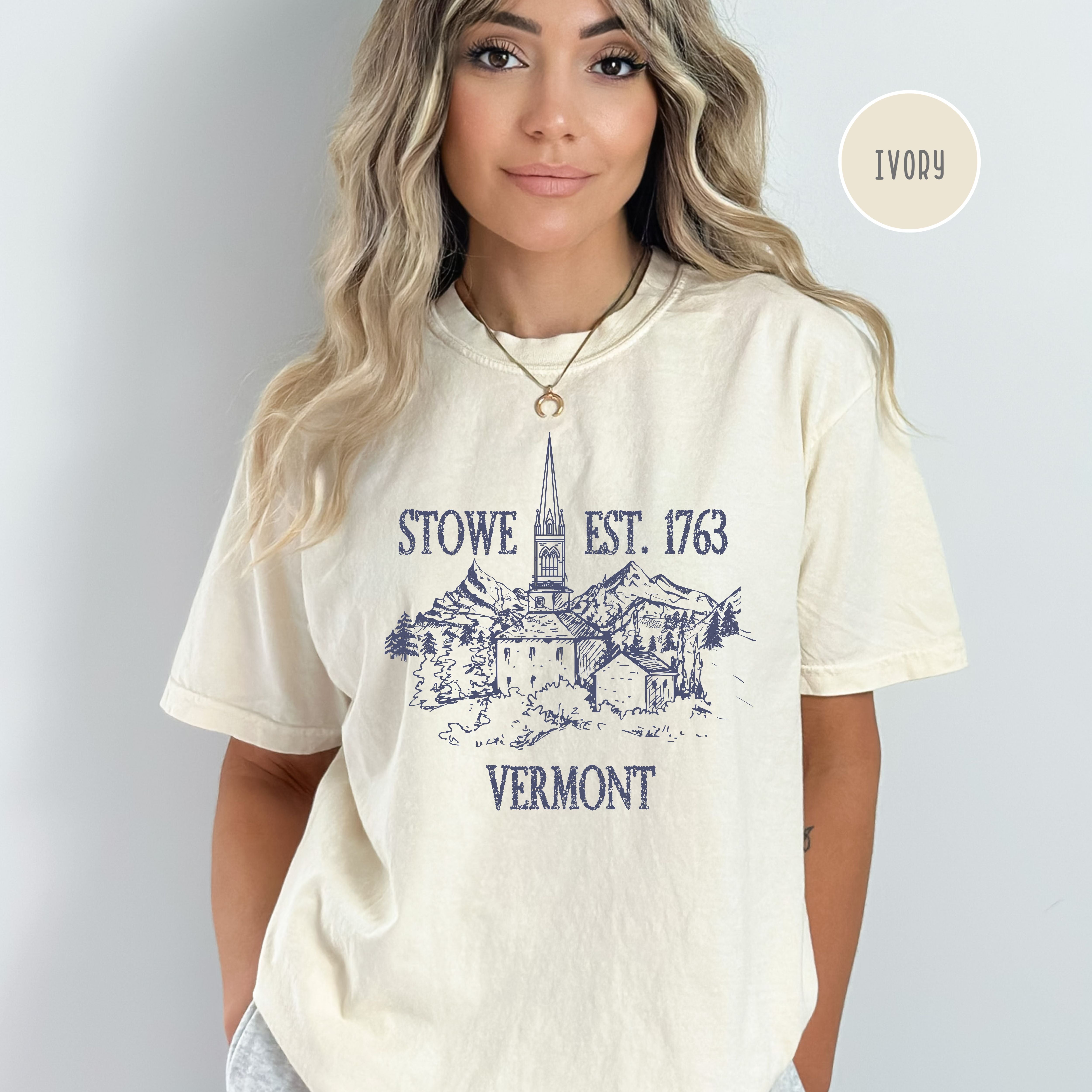 Stowe Vermont Grunge Style Comfort Colors® Tee