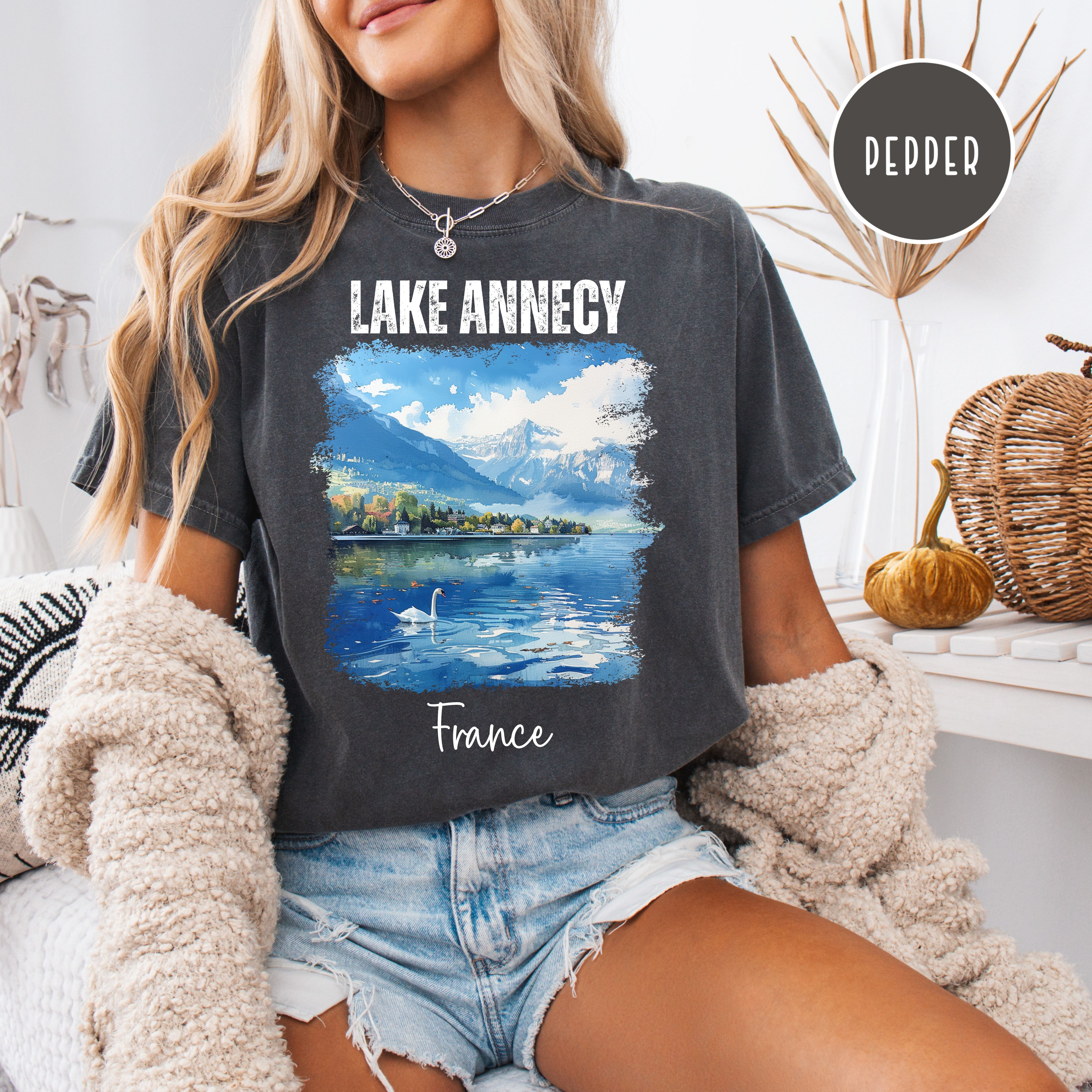Lake Annecy France in the French Alps Comfort Colors Tee