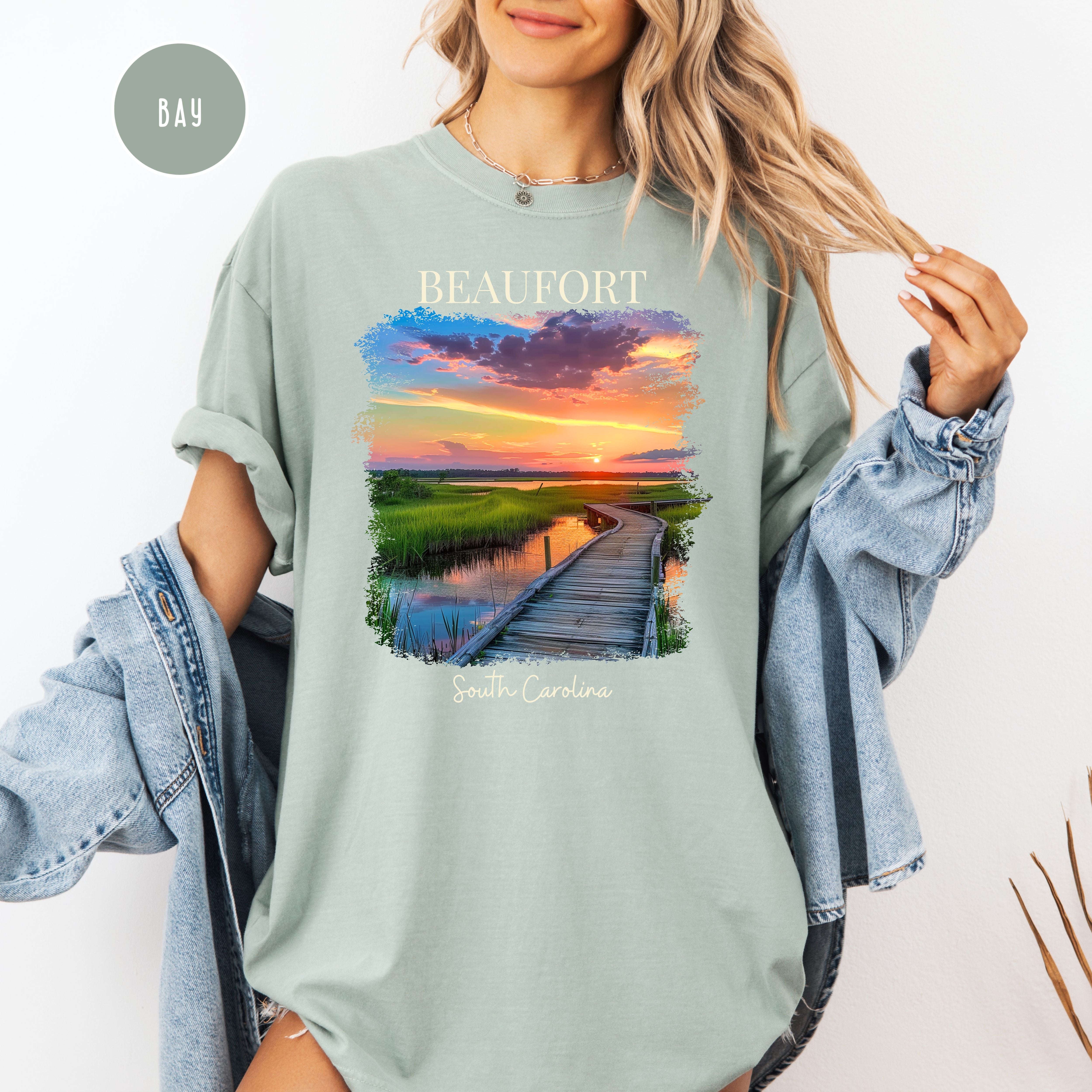 Beaufort South Carolina Sunset Comfort Colors Tee
