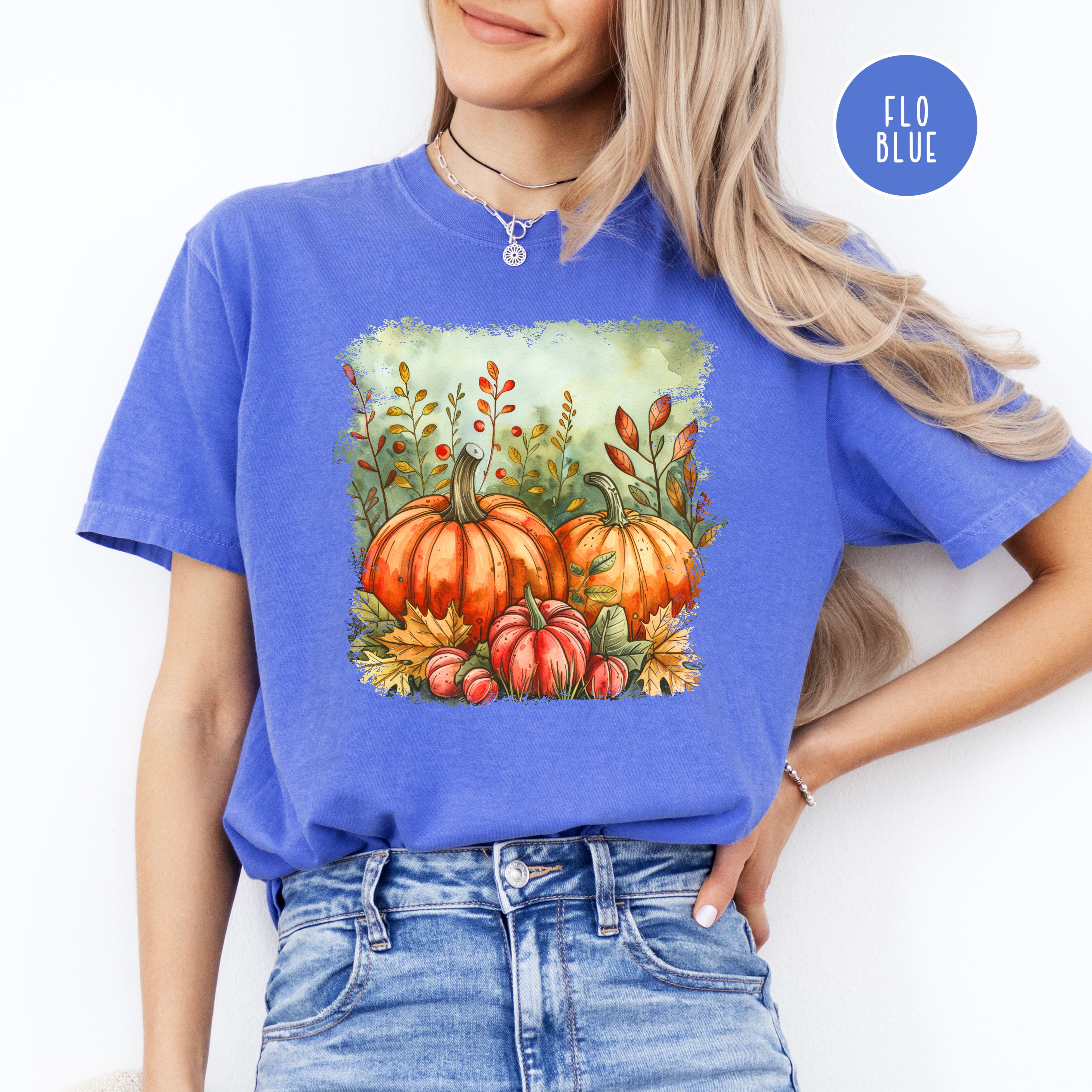 Thanksgiving Season Pumpkins Fall Colors Comfort Colors Tee