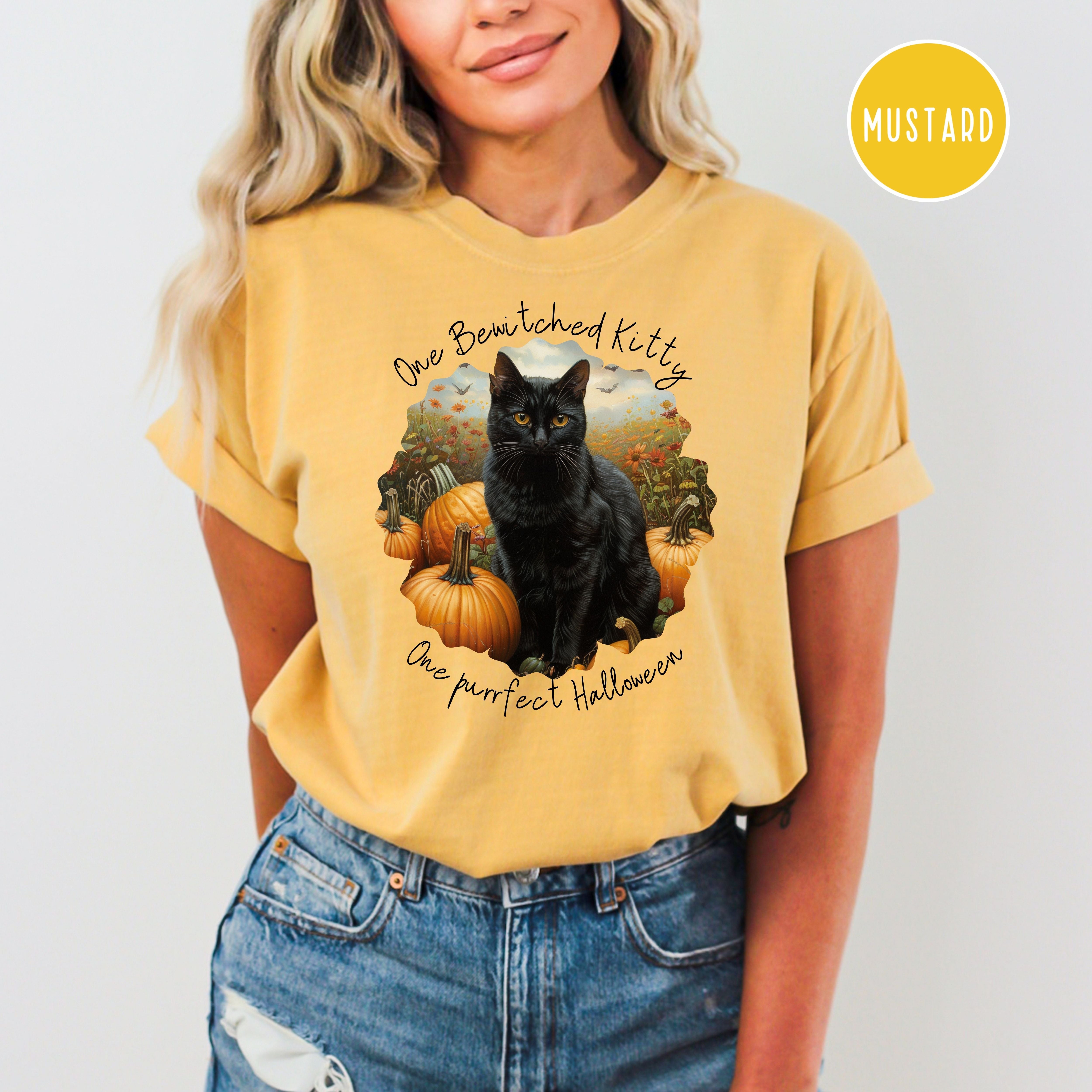 Bewitched Kitty on a Purrfect Halloween Comfort Colors® Tee