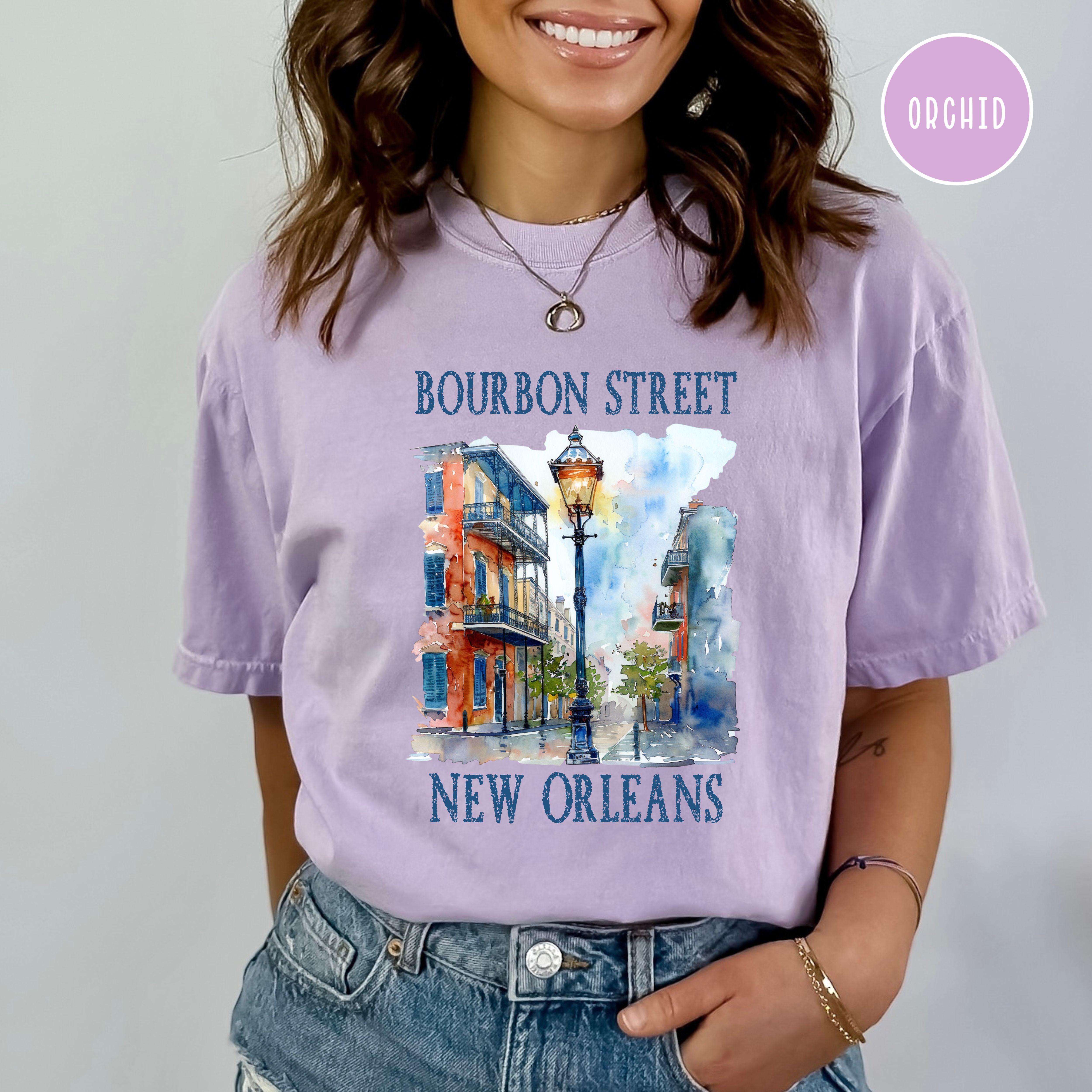 Bourbon Street New Orleans Unisex Comfort Colors T-Shirt, New Orleans Vacation Gift Shirt