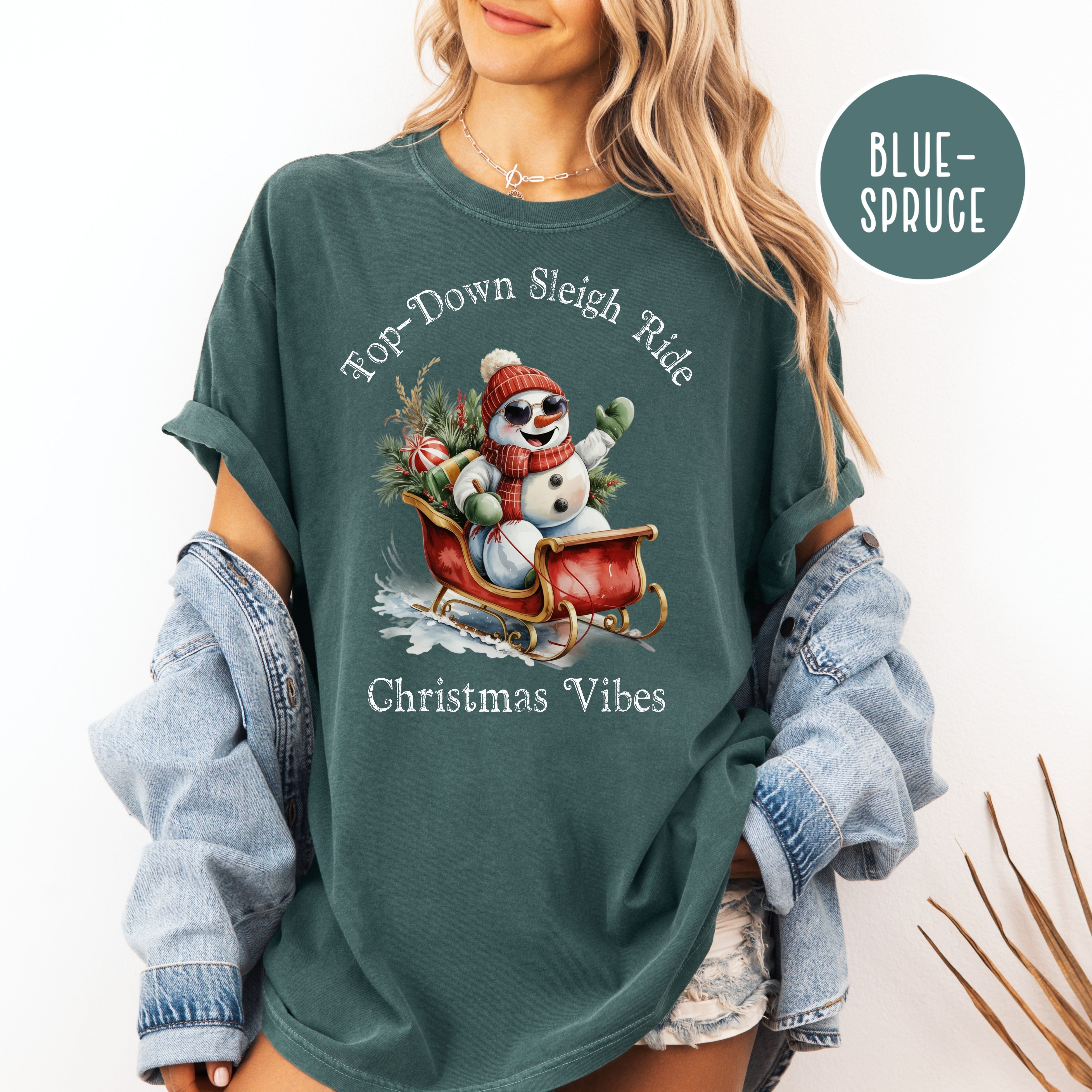 Top-Down Sleigh Ride Christmas Vibes Comfort Colors Gift Shirt