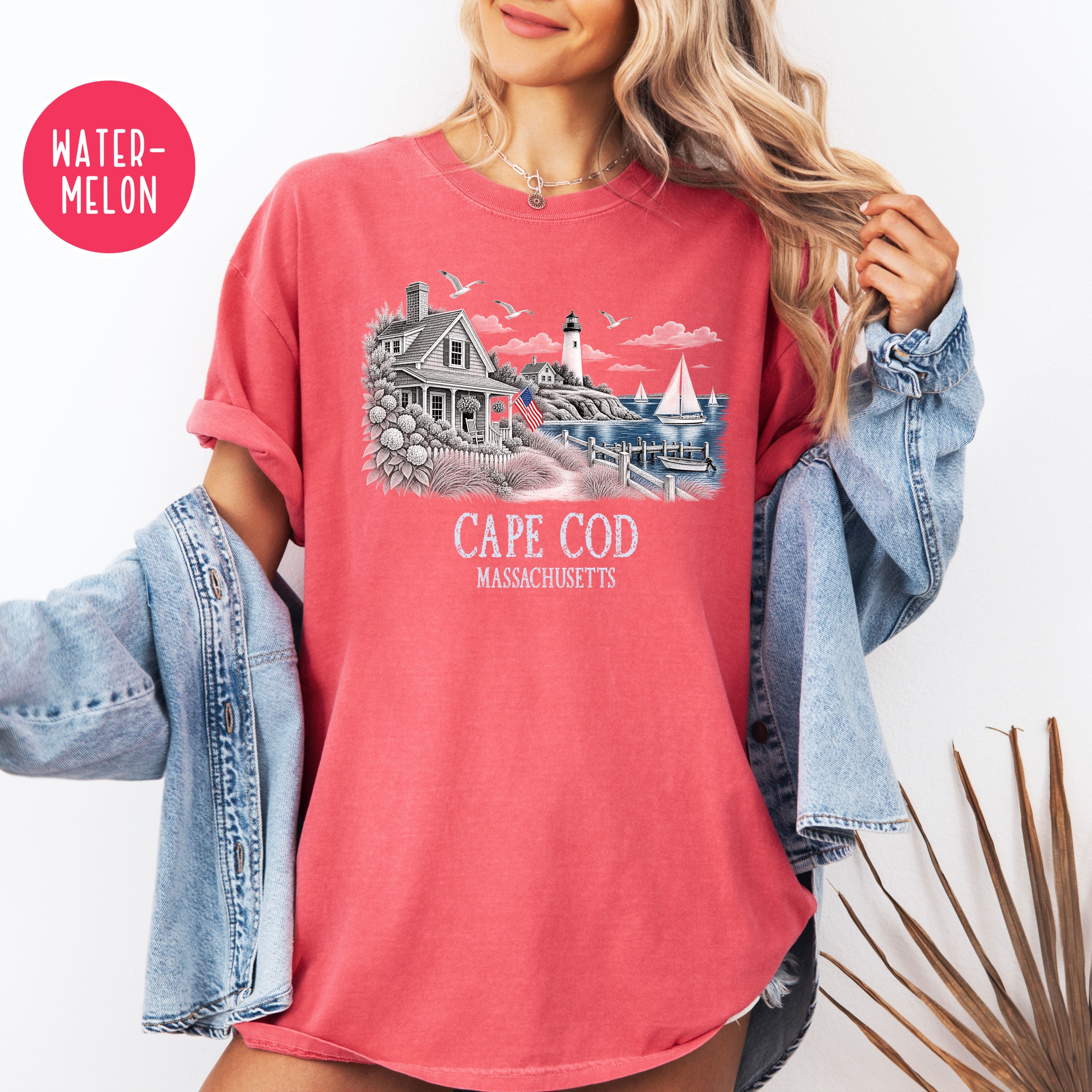 Cape Cod Massachusetts Comfort Colors T-Shirt, Cape Cod Vacation Gift, Cape Cod Shirt, Traveler Gift Shirt, Seaside Shirt, Ocean Lover Gift