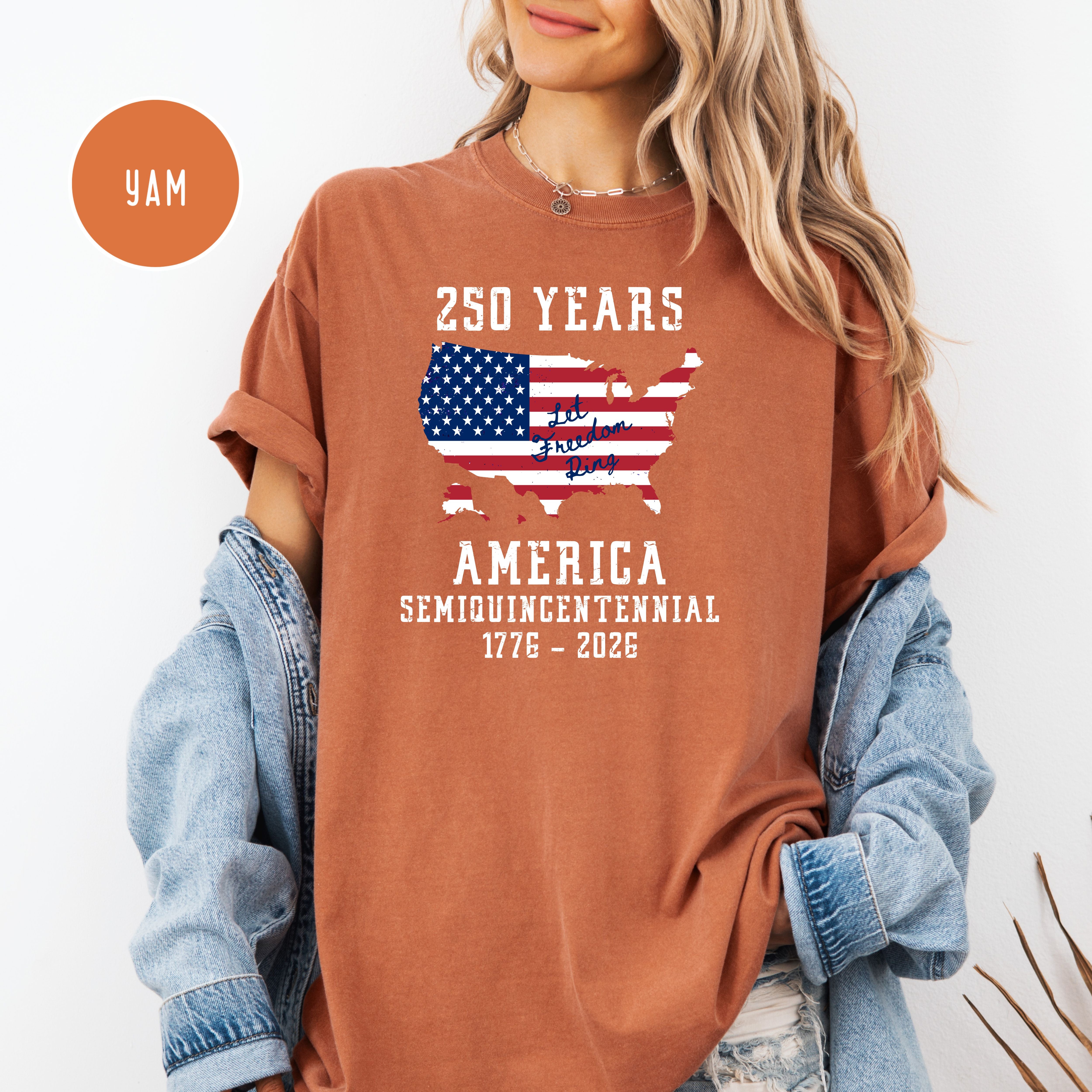 Patriotic American Flag 4th of July Semiquincentennial Comfort Colors T-Shirt, Let Freedom Ring Shirt
