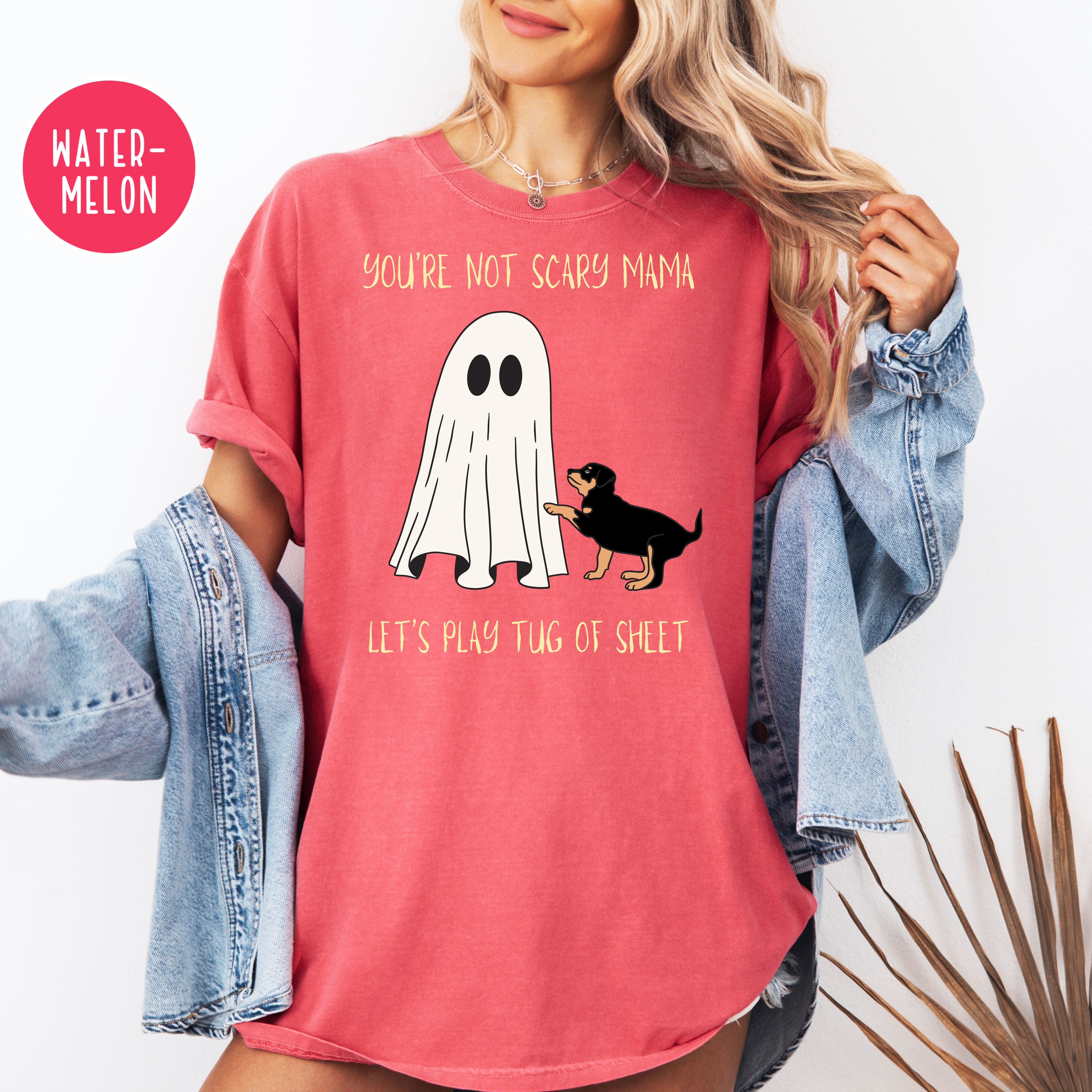 Cute Dog and Ghost Halloween Comfort Color Tee
