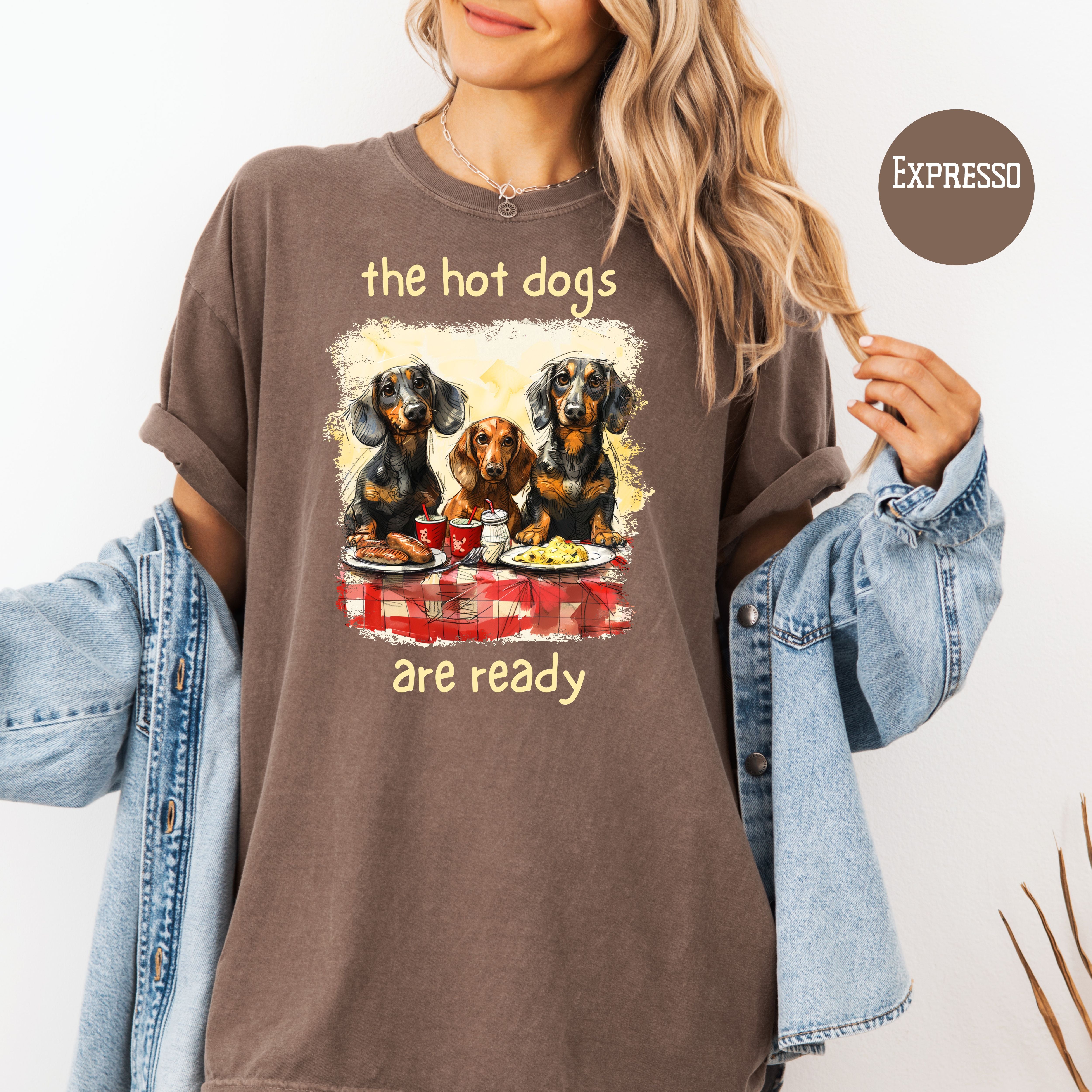 Funny Wiener Dog Lover Comfort Colors T-Shirt, Dachshund Mama Gift Tee, BBQ Summer Picnic Tee, Dog Lover Gift, Sausage Dog Humor, Doxie Mom