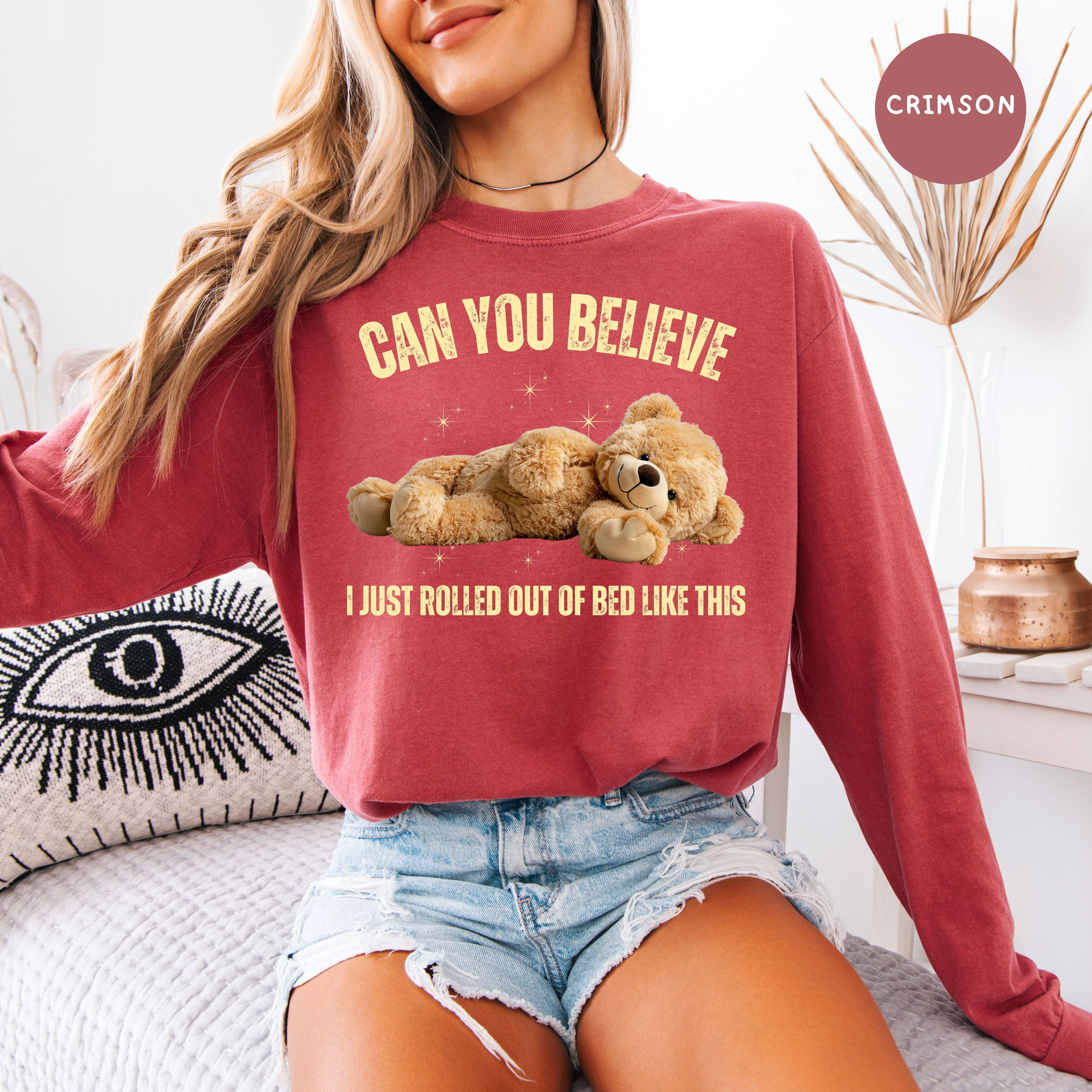 Funny Teddy Bear Long Sleeve Comfort Colors T-Shirt