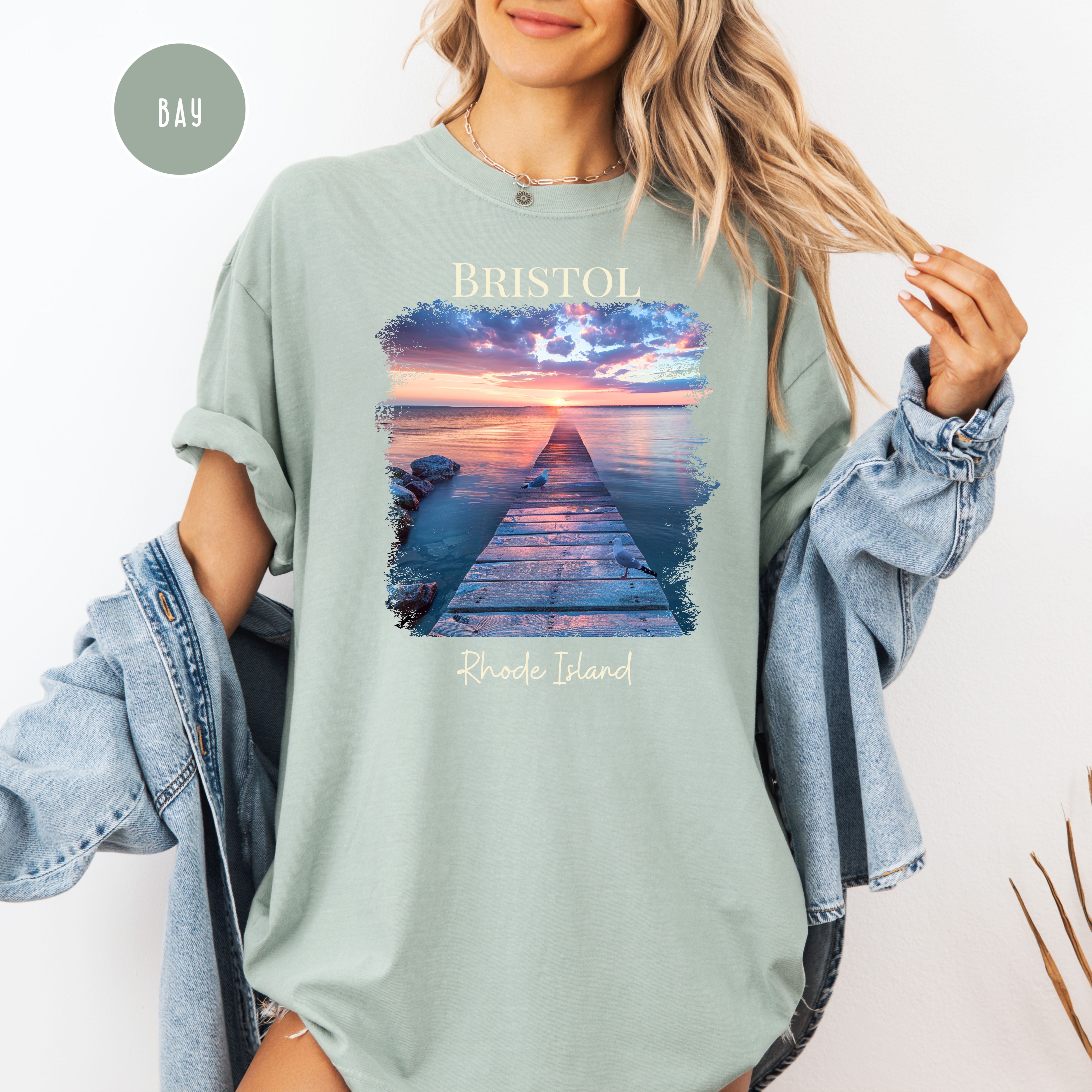 Bristol Rhode Island Sunset Comfort Colors Tee