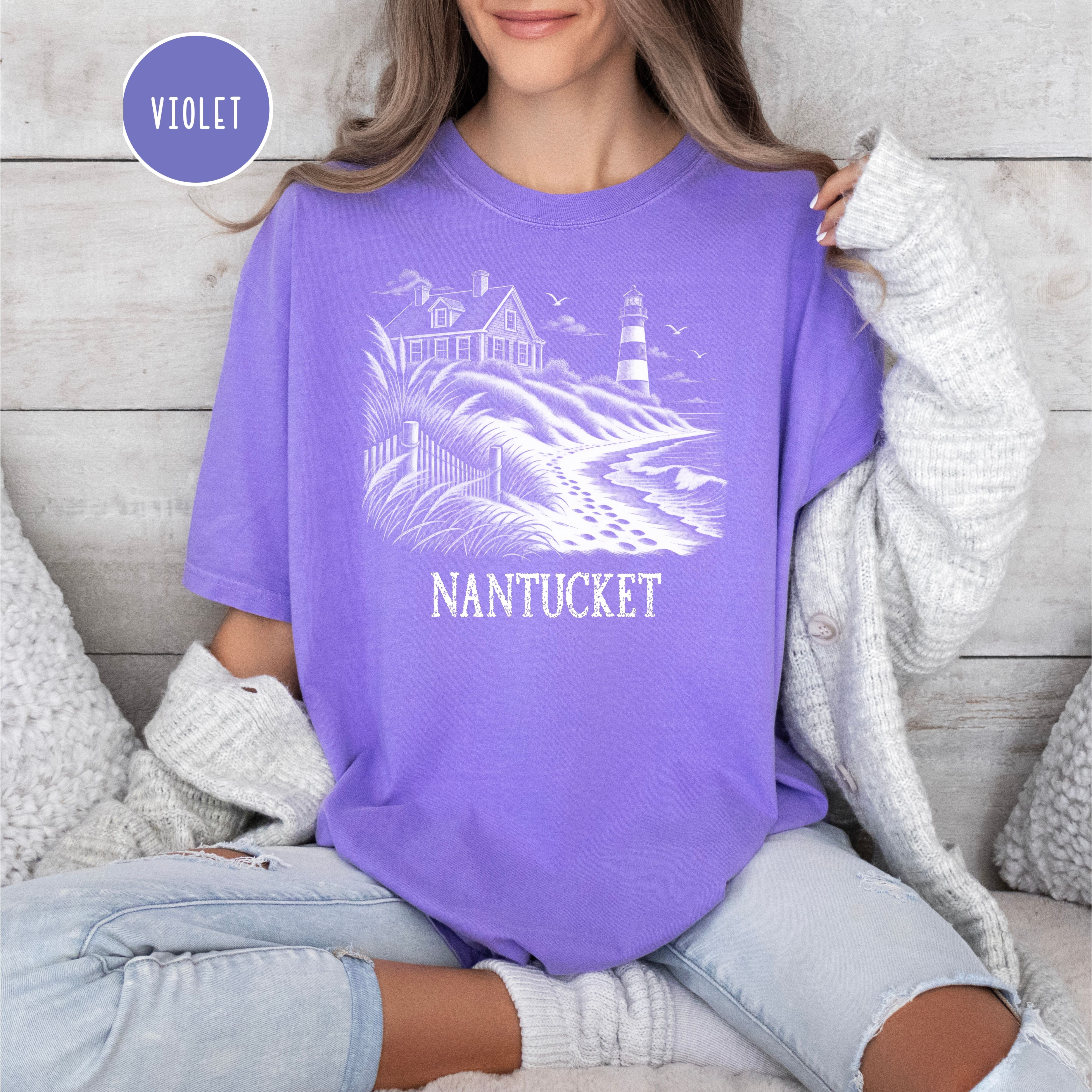 Nantucket Comfort Colors T-Shirt, Nantucket Vacation Gift, Hamptons Coastal Shirt, Traveler Gift Shirt, Ocean Lover Shirt, Nantucket Gift