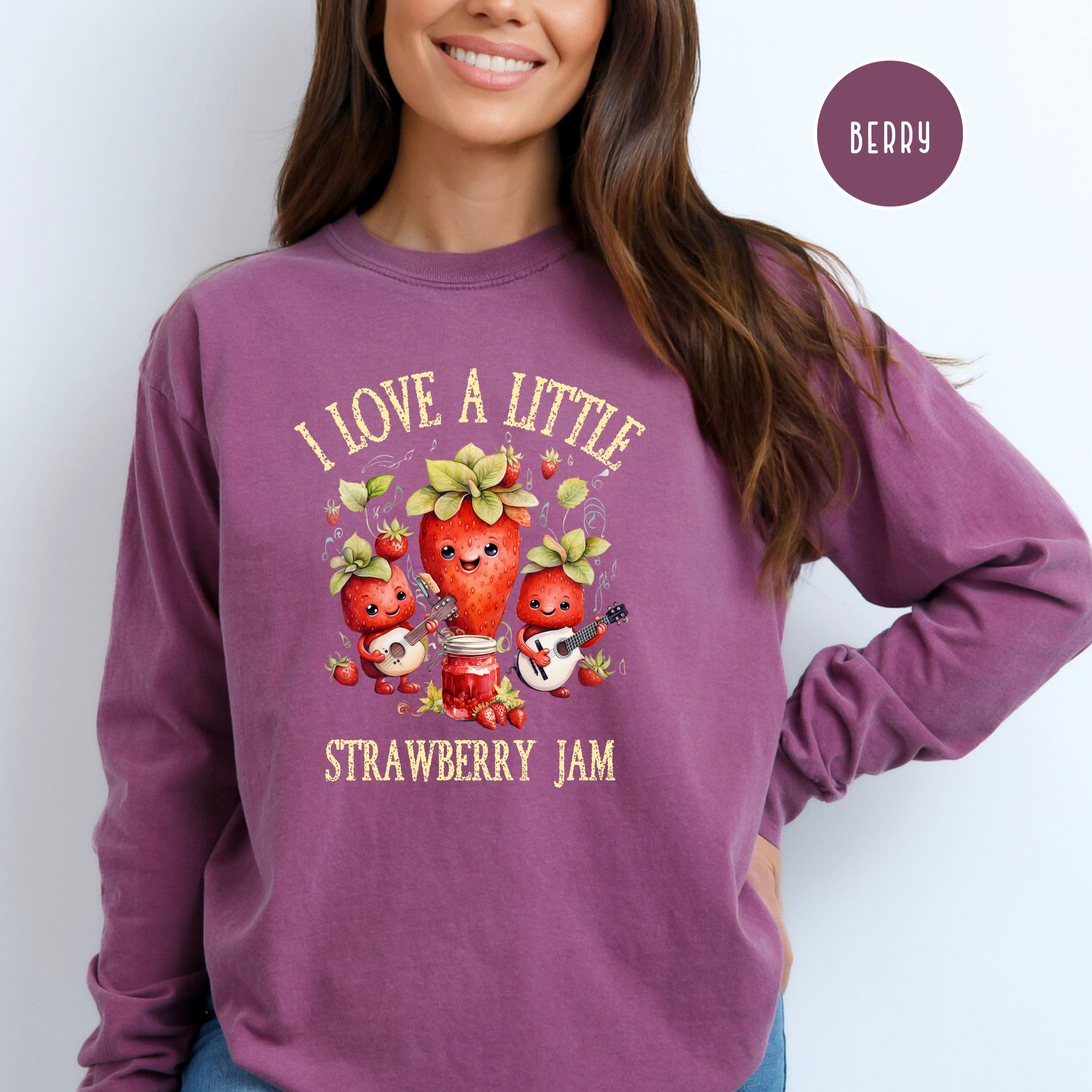 Funny Strawberries Comfort Colors® Long Sleeve Tee