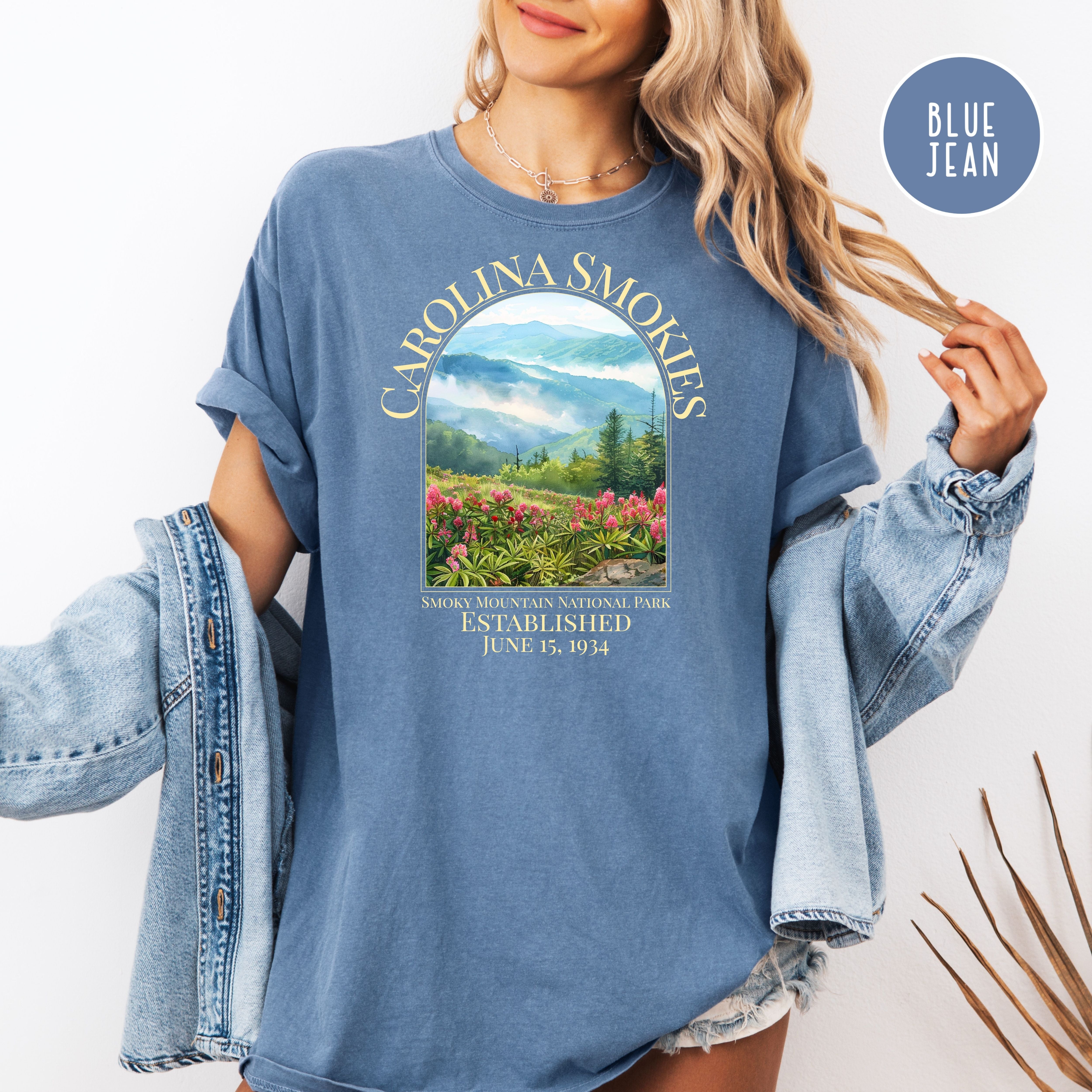 North Carolina Smoky Mountain National Park Comfort Colors T-Shirt, Carolina Smokies Shirt, North Carolina Vacation Shirt, Smoky Mt Park Tee