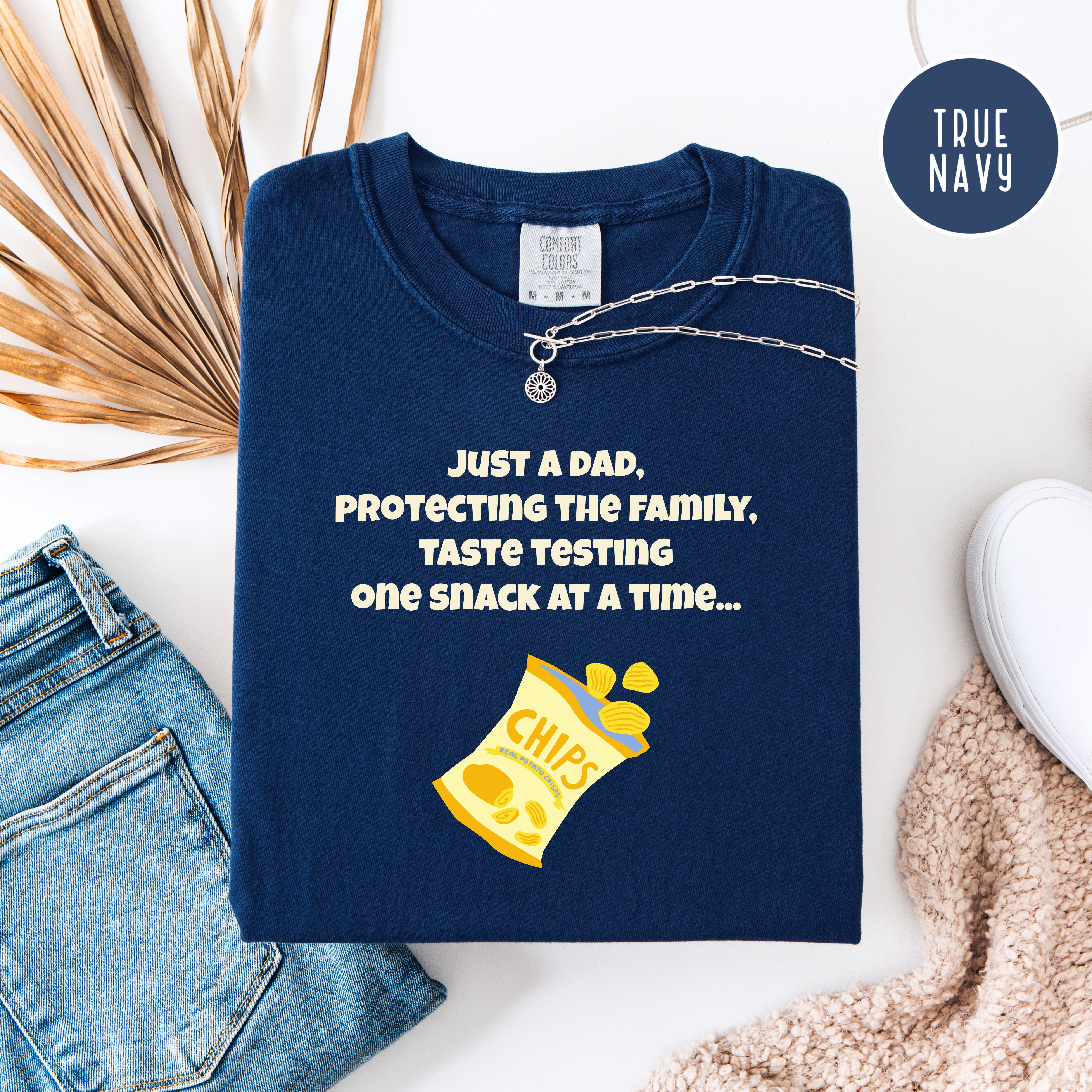 Funny Dad Comfort Colors Gift Shirt, Dad Who Loves Snacks Shirt, Father's Day Gift Shirt, Gift for Dad, Protecting The Family Dad Joke