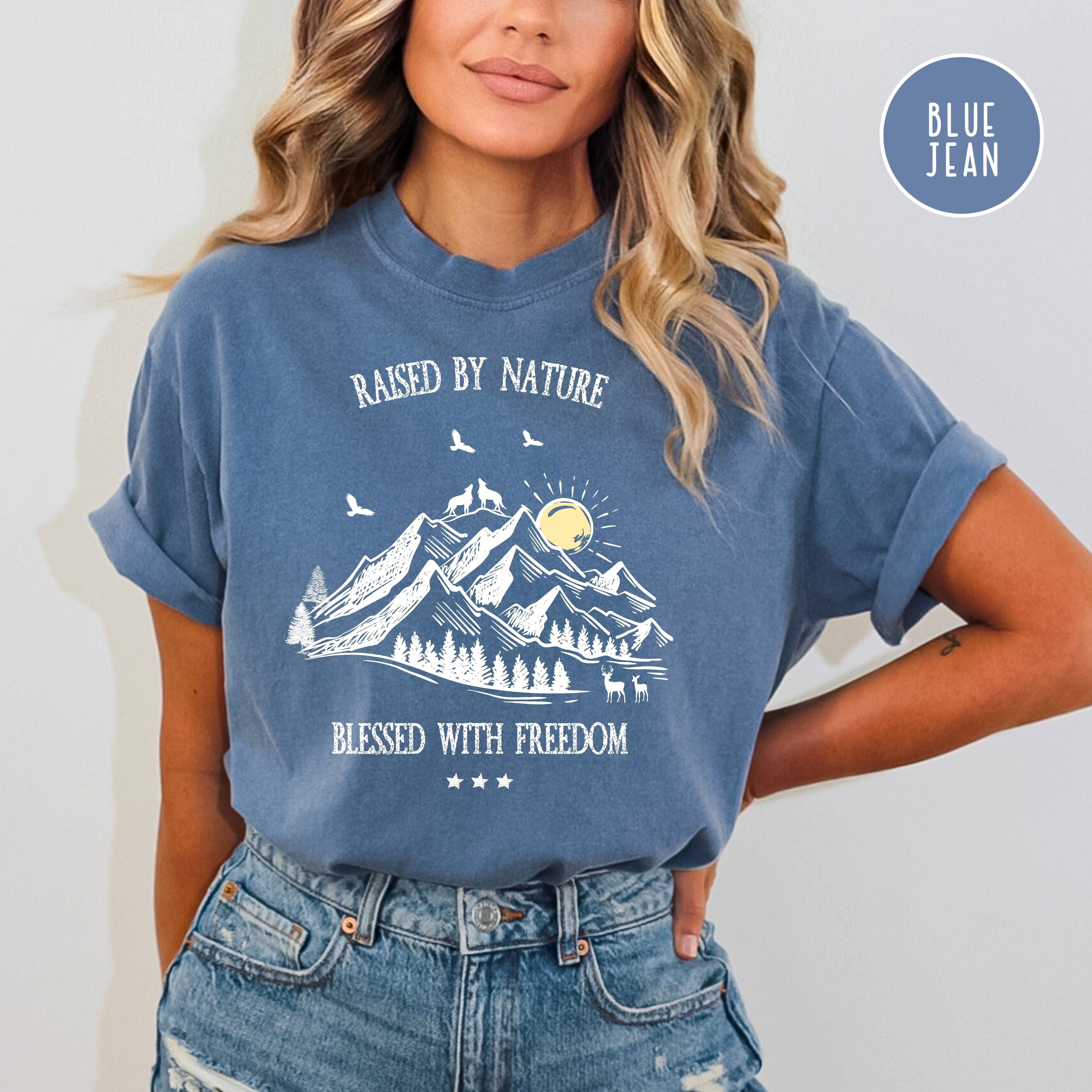 Raised By Nature Blessed With Freedom Comfort Colors® Tee