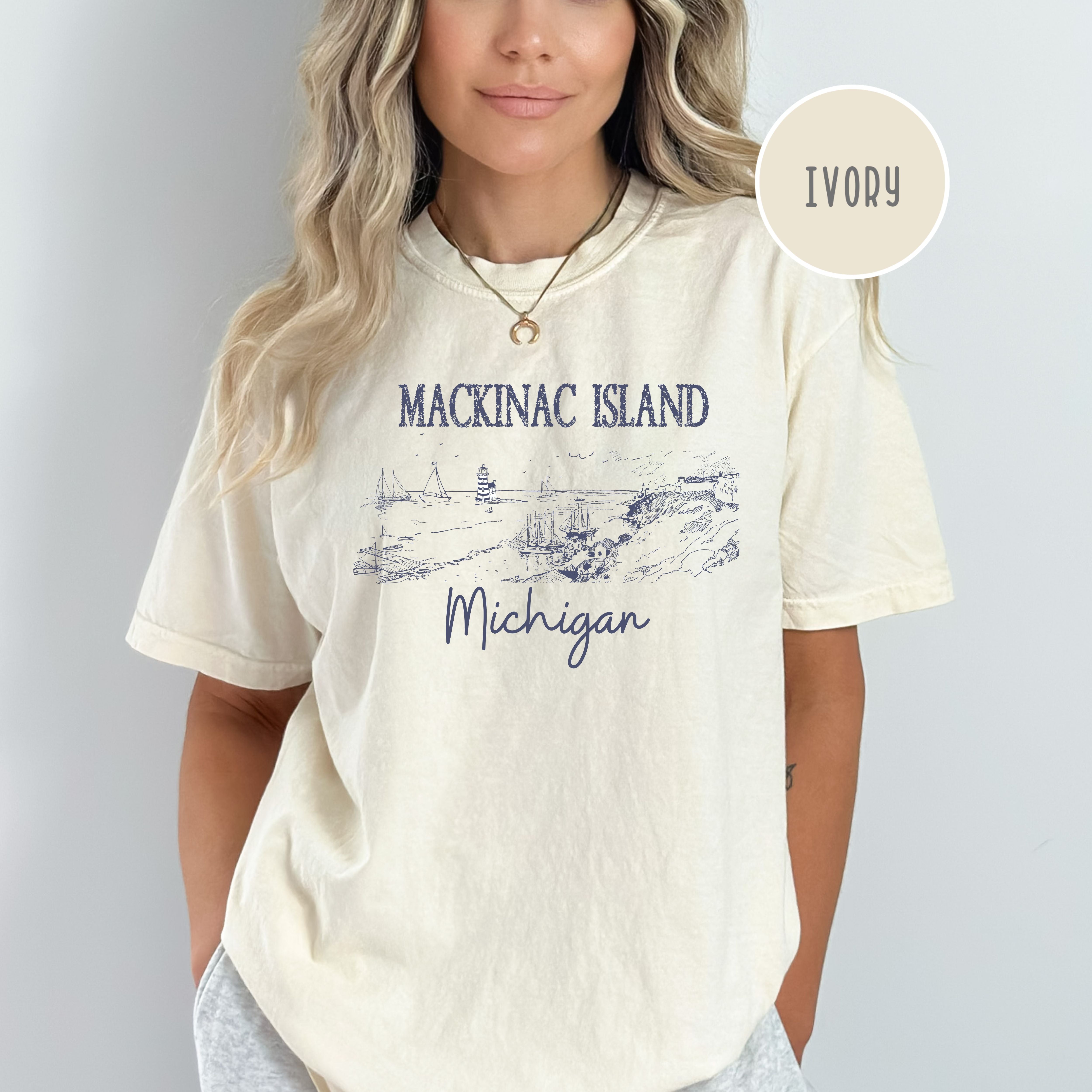 Mackinac Island Michigan Grunge Style Comfort Colors® Tee