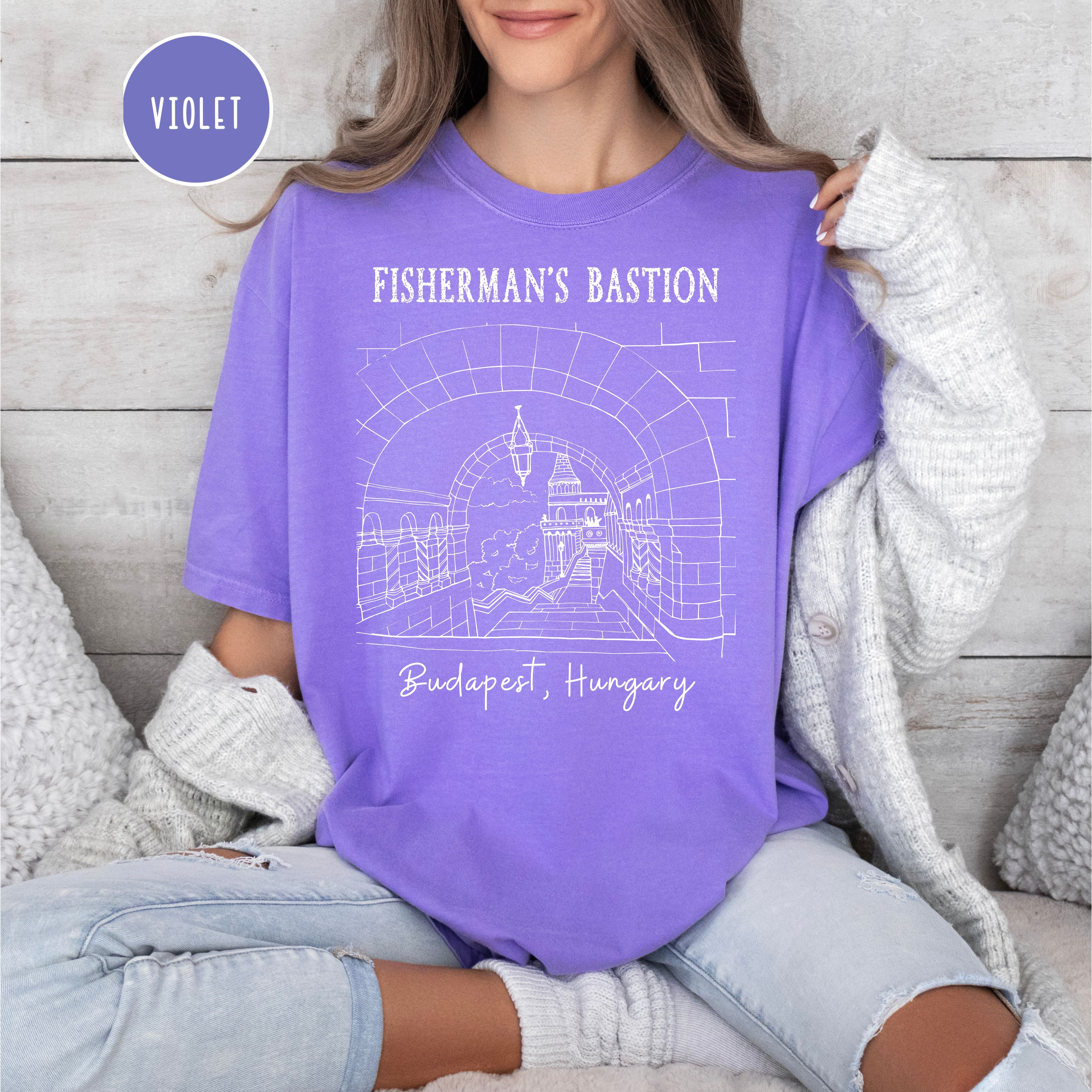Budapest Hungary Fisherman's Bastion Comfort Colors Tee