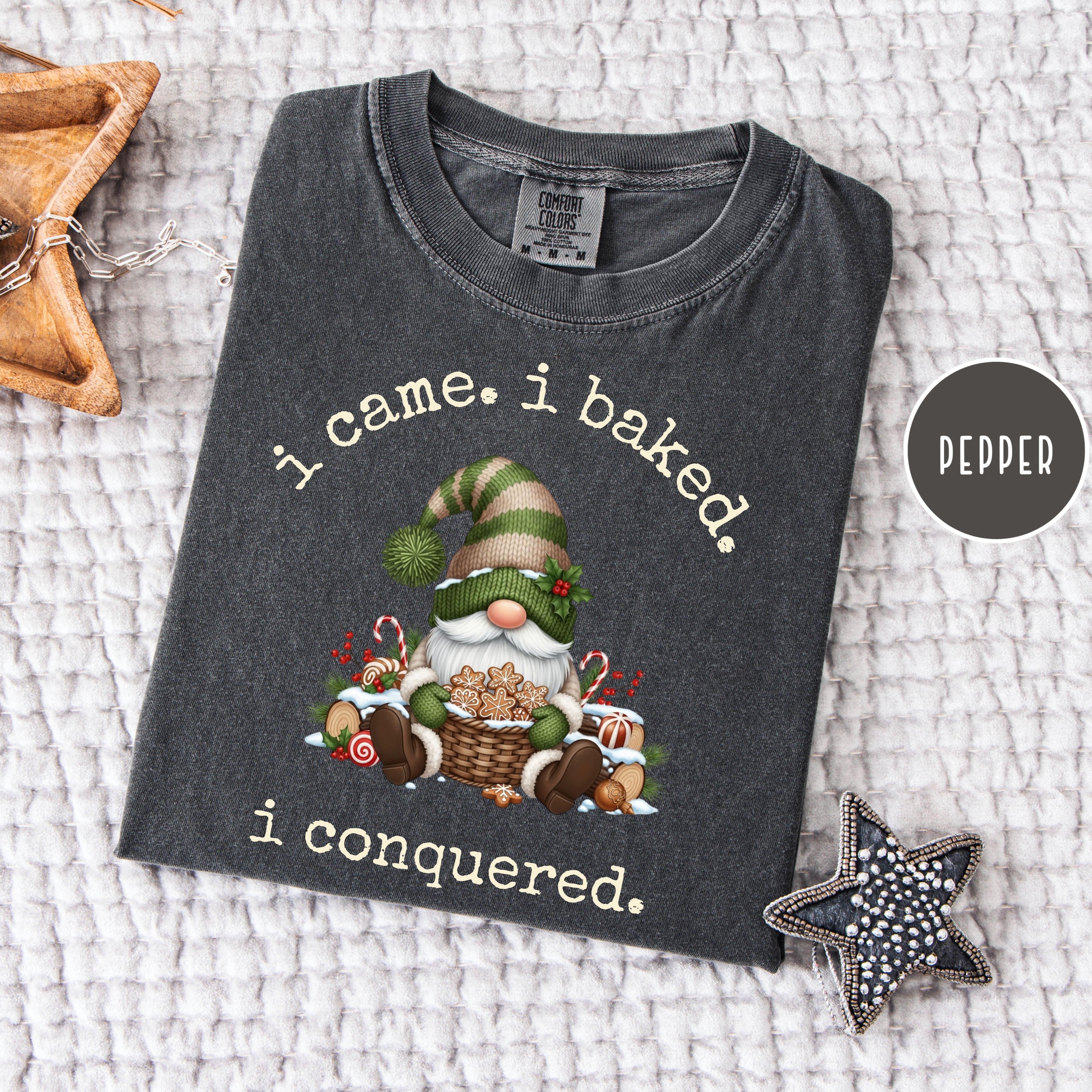 Funny Gnome Lover Comfort Colors Unisex Baker Christmas Gift Tee Shirt