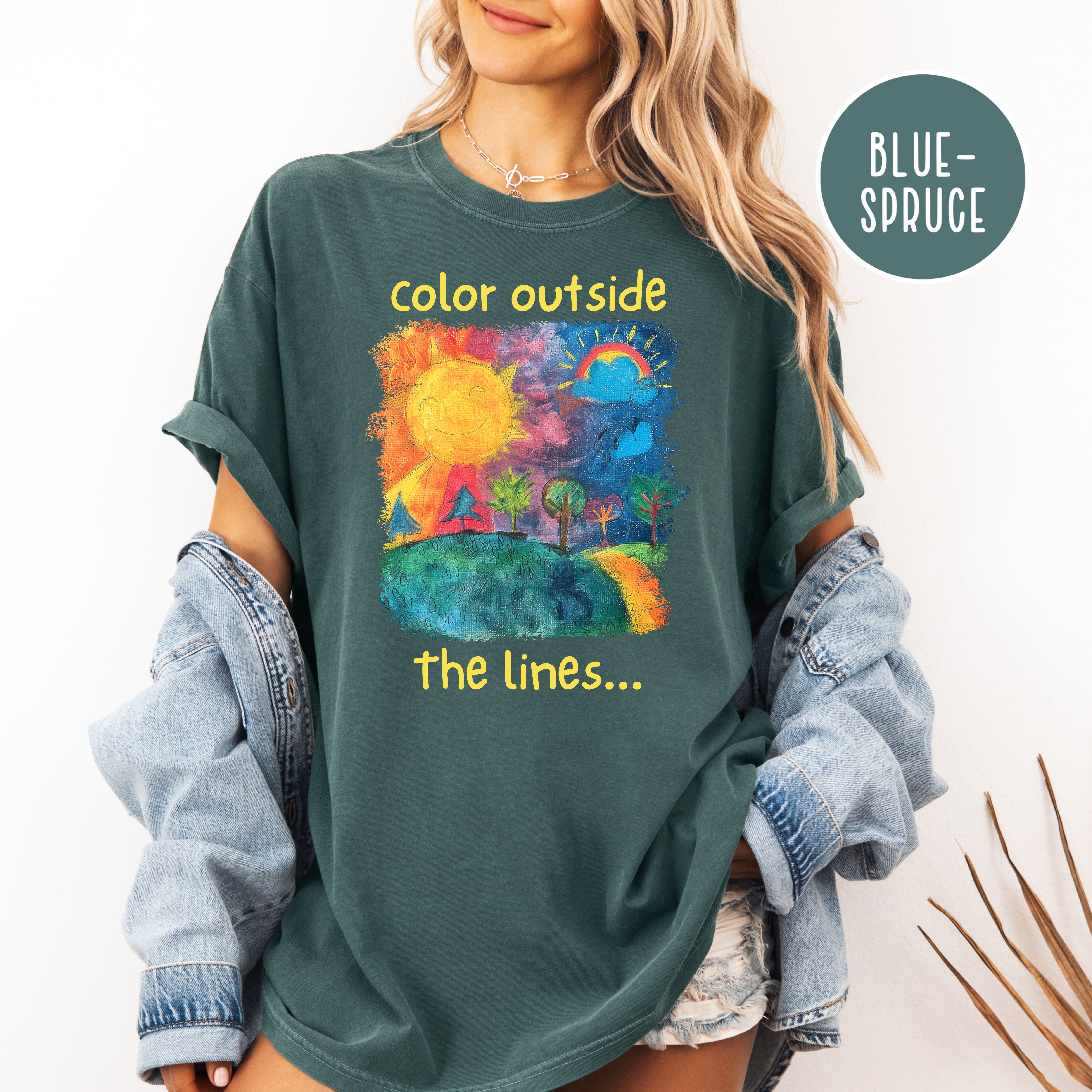 Color Outside The Lines Comfort Colors Be Yourself Tee, Positivity Shirt, Happiness Shirt, Playful and Inspiration, Motivational Gift Shirt