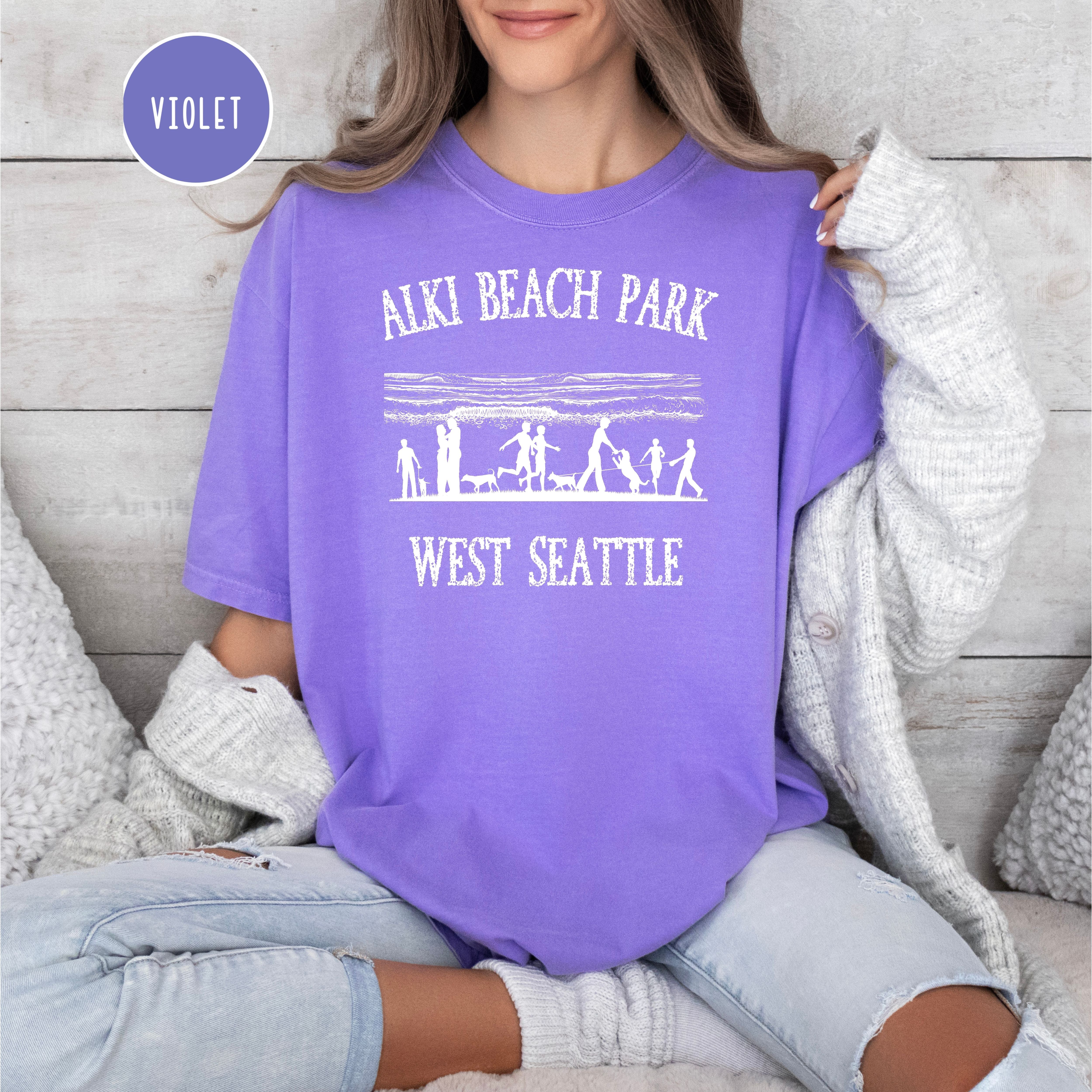 Alki Beach Park West Seattle Comfort Colors Tee Shirt