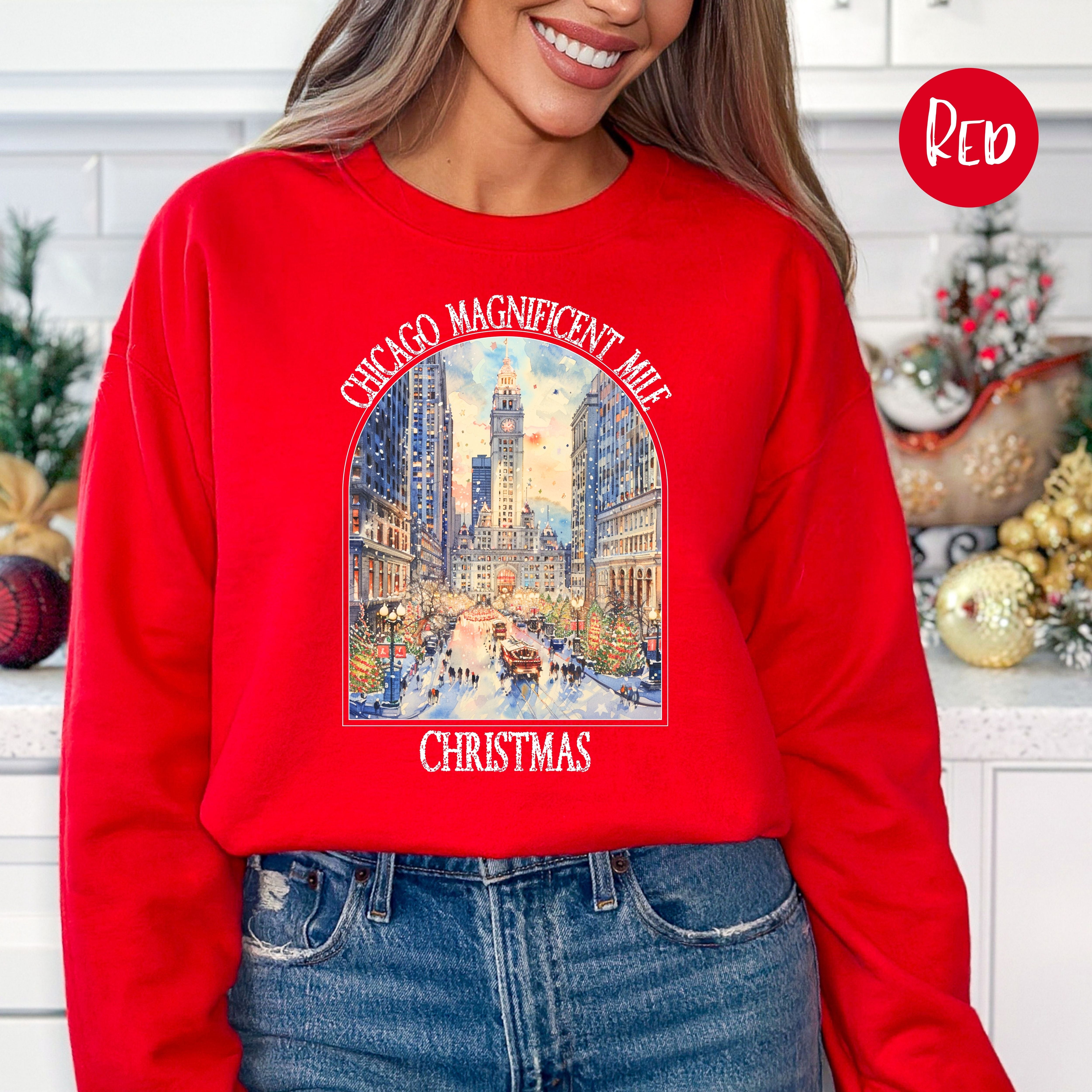 Chicago Magnificent Mile Christmas Sweatshirt