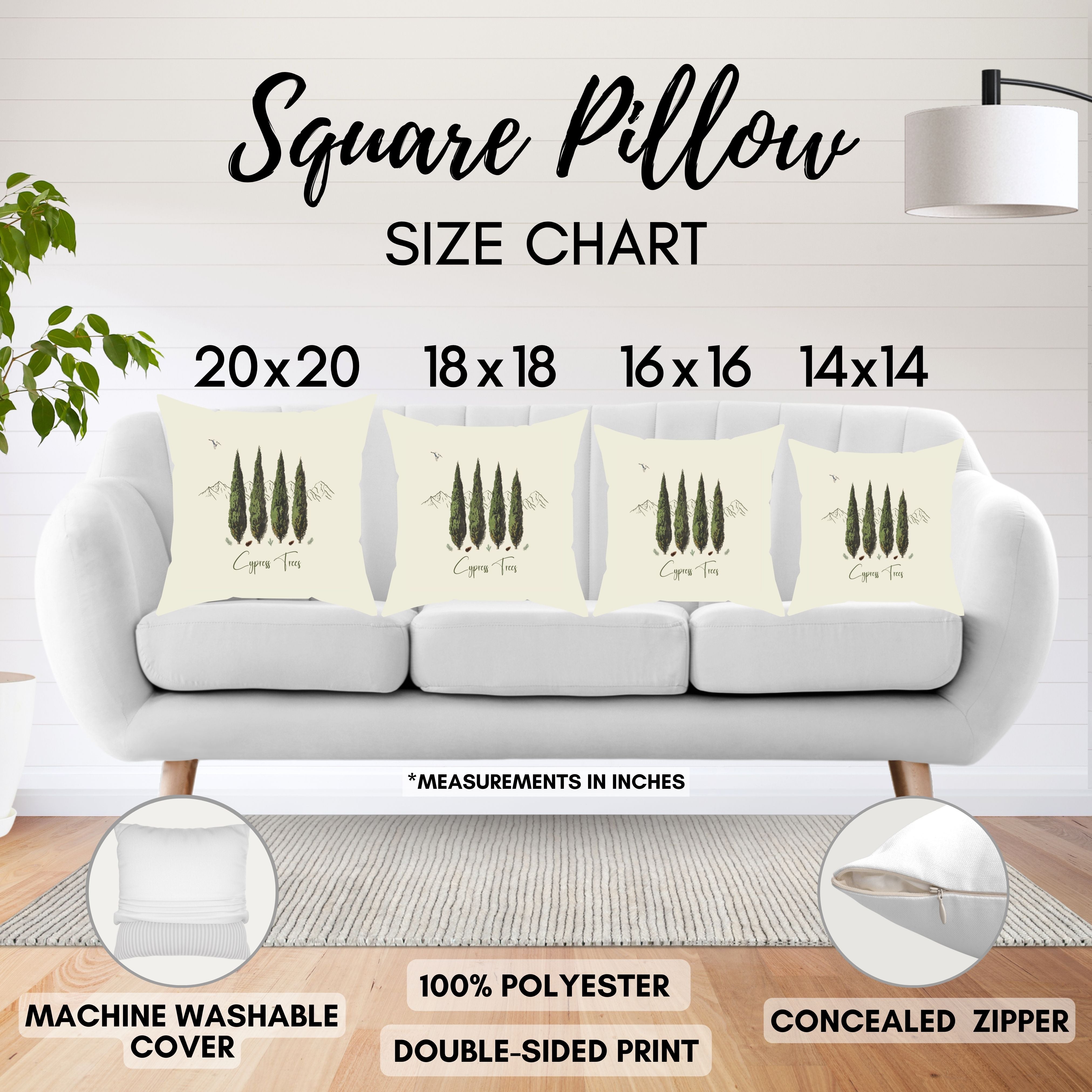 Cypress Trees Decorative Throw Pillows, Design Front & Back