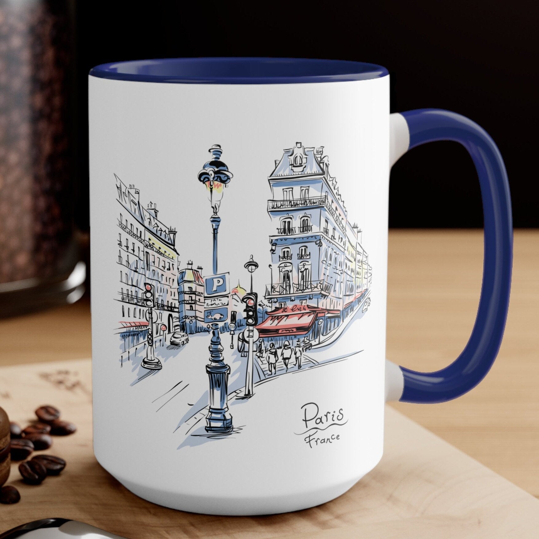 Paris Cafe 15oz 2-Tone Coffee Mug Gift