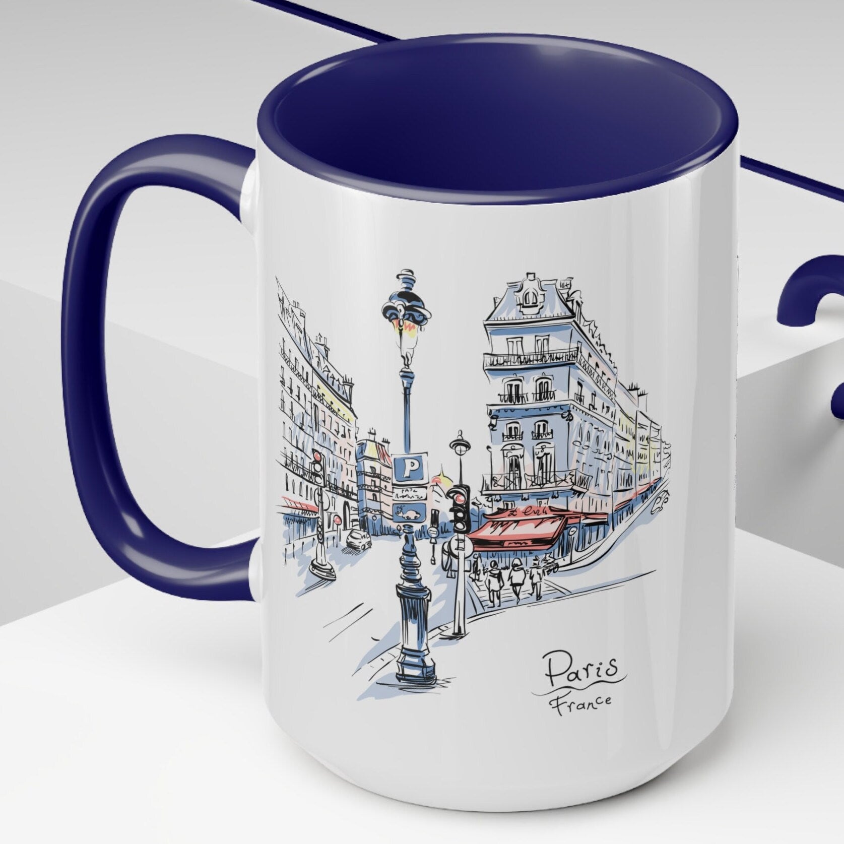 Paris Cafe 15oz 2-Tone Coffee Mug Gift