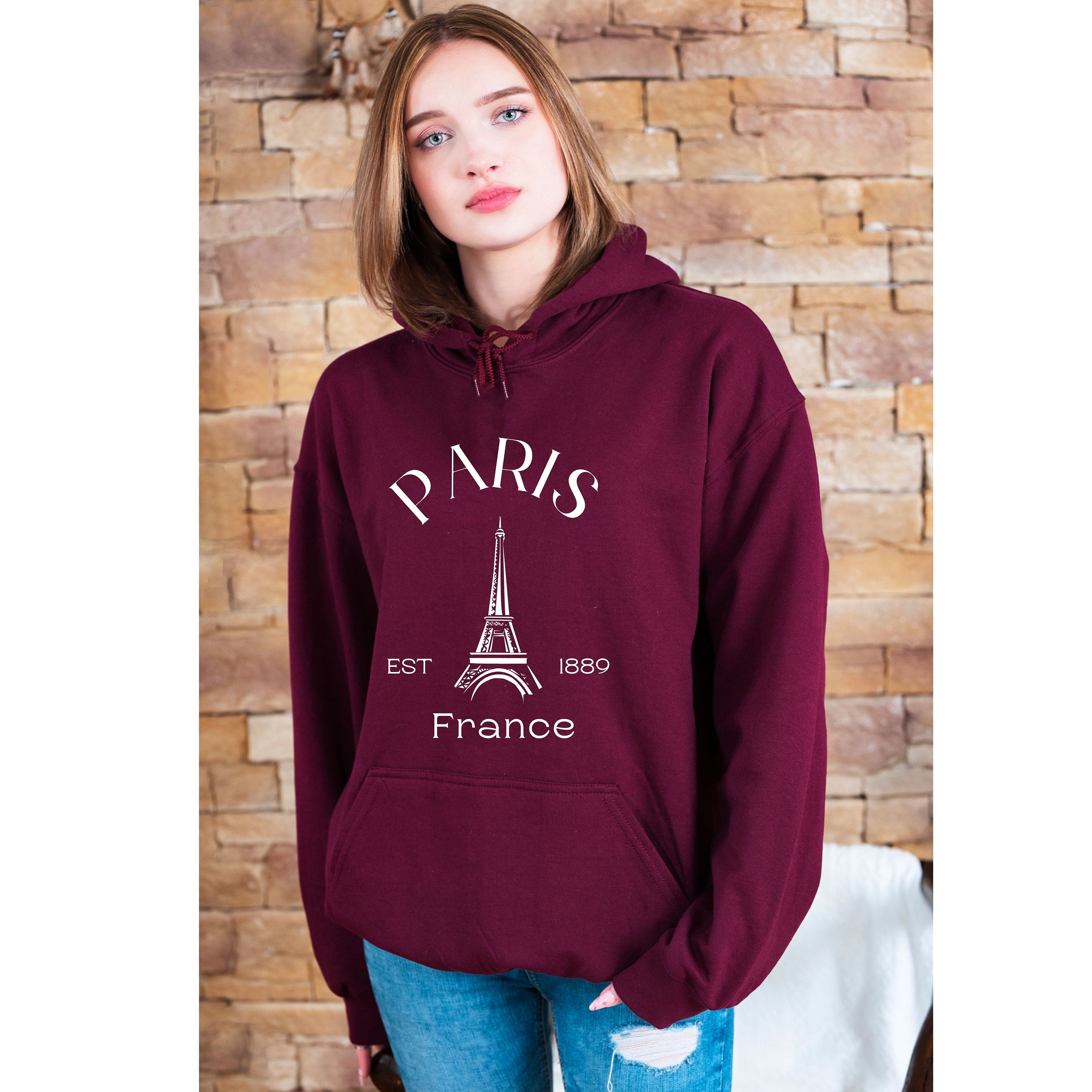 Paris France Eiffel Tower Pullover Hoodie