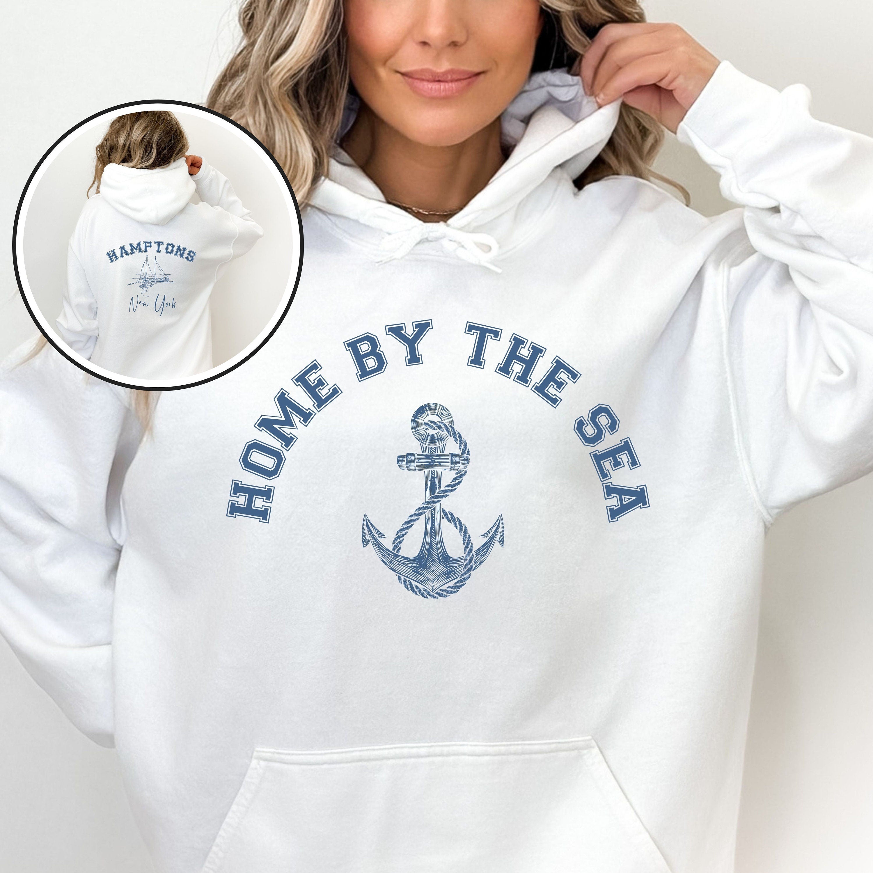 Hamptons New York Hoodie Design Front & Back