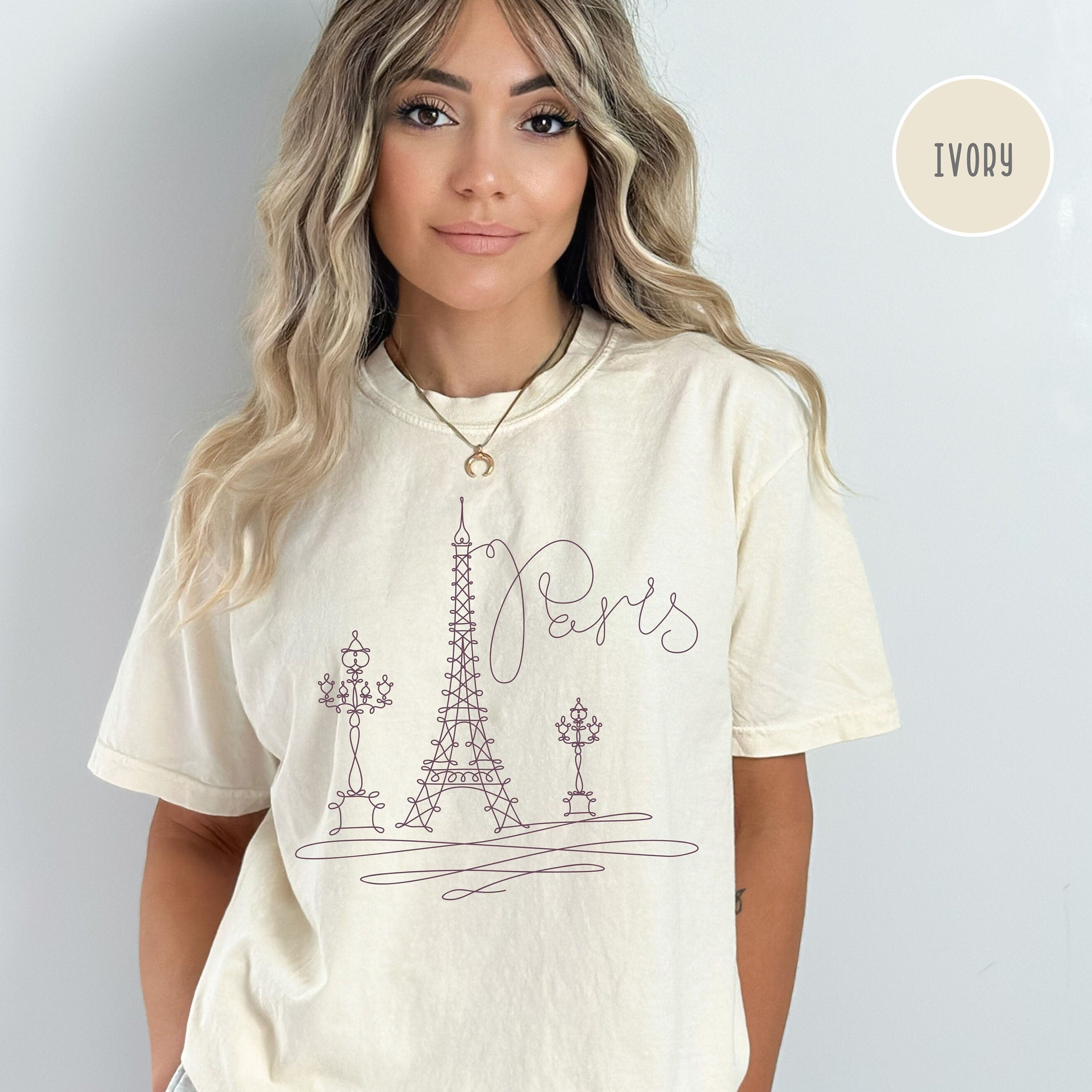 Paris in Swooping Script Letters Comfort Colors® Tee