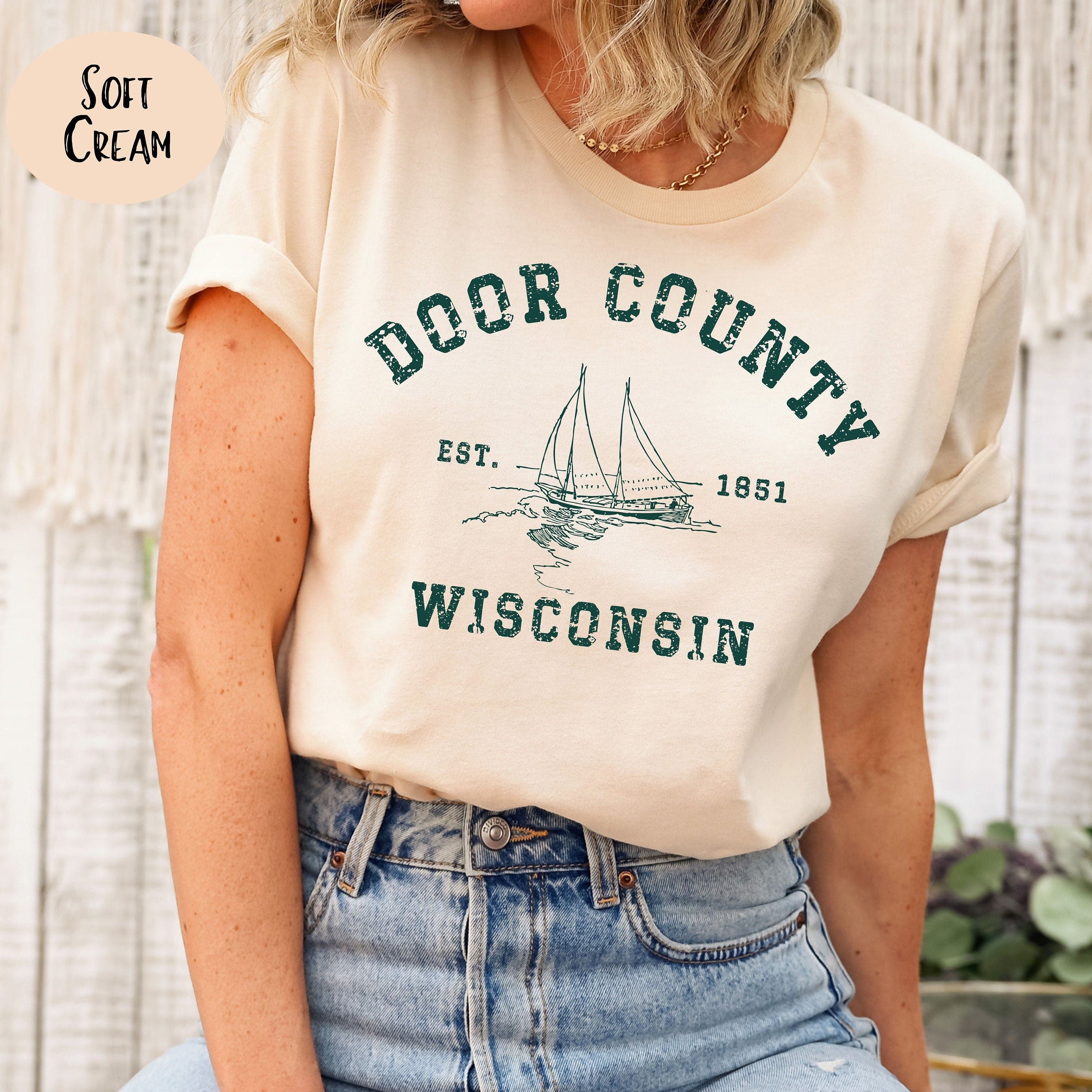 Door County Unisex Crewneck Bella Canvas T-Shirt