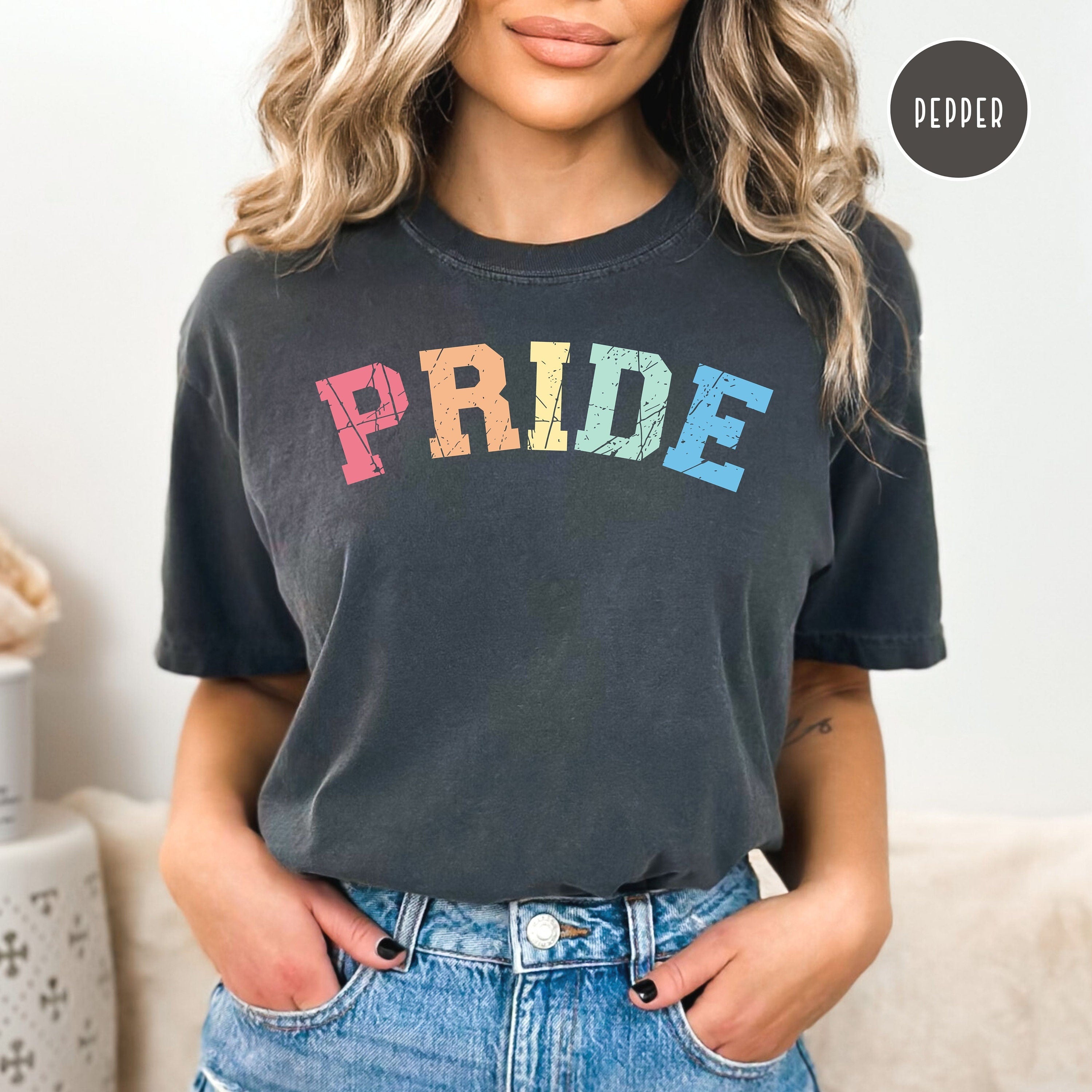 Pride Rainbow Colors Grunge Style Comfort Colors® Tee