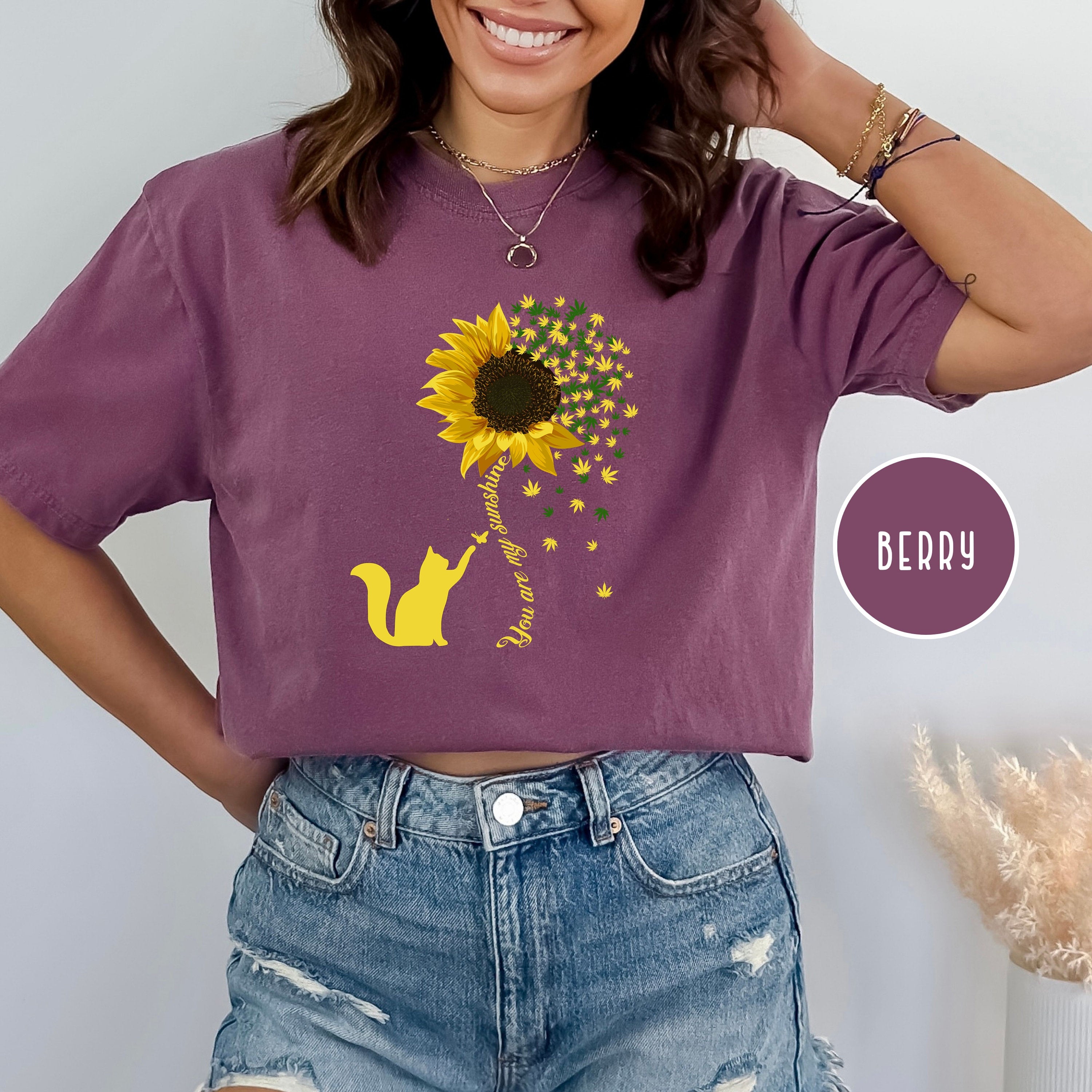 Cat Mom Sunflower Comfort Colors® T-Shirt