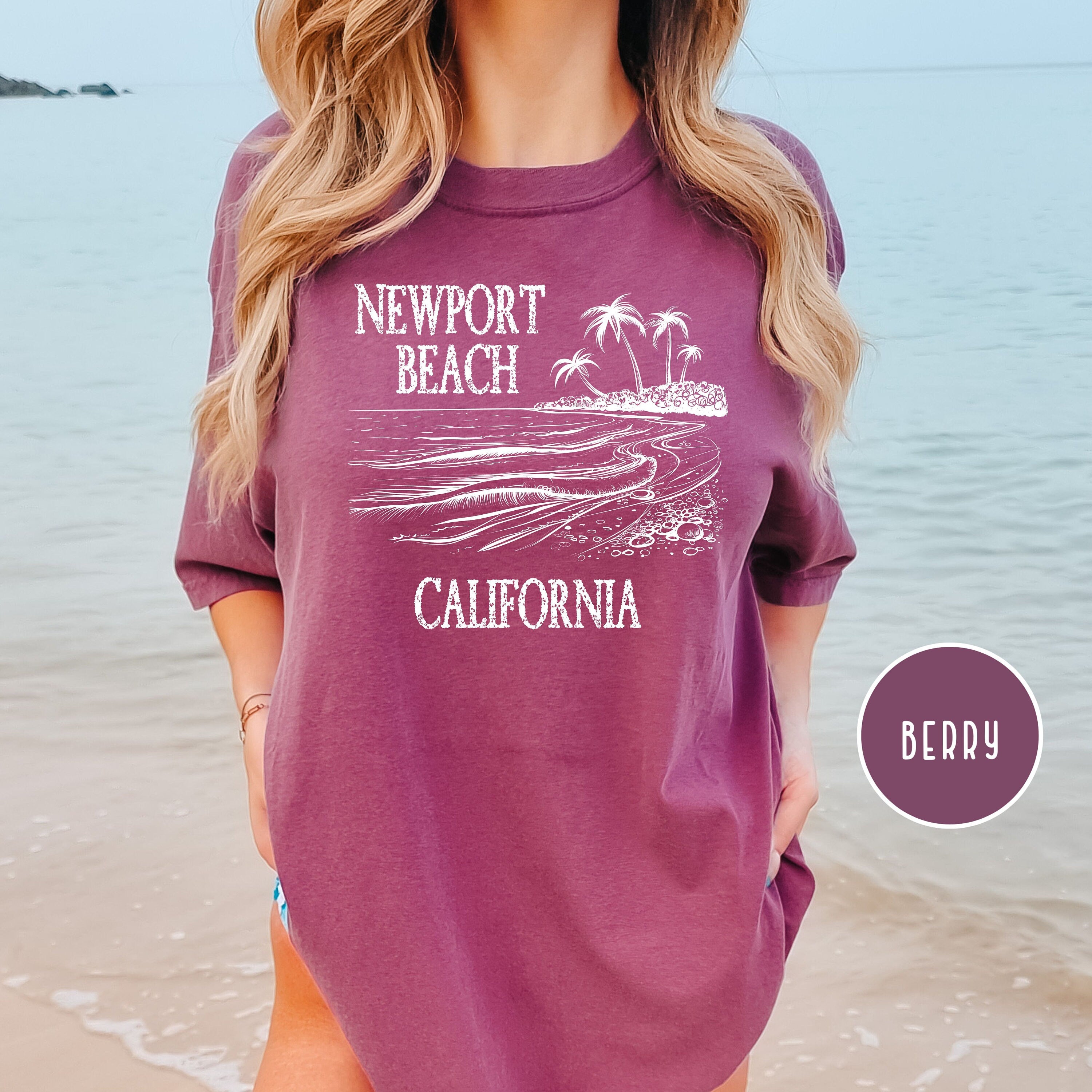 Newport Beach California Grunge Comfort Colors® Tee