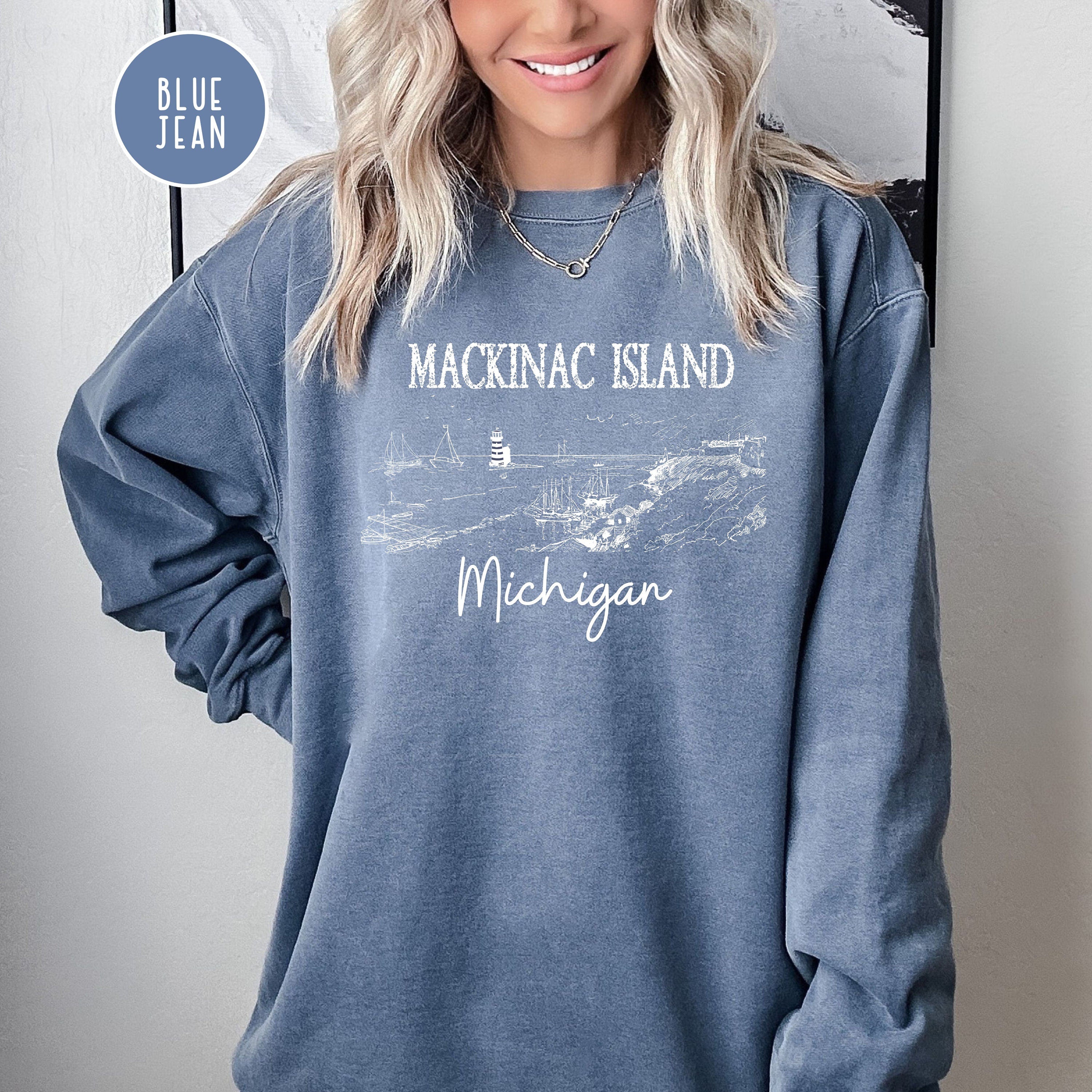 Mackinac Island Michigan Grunge Style Comfort Colors® Sweatshirt