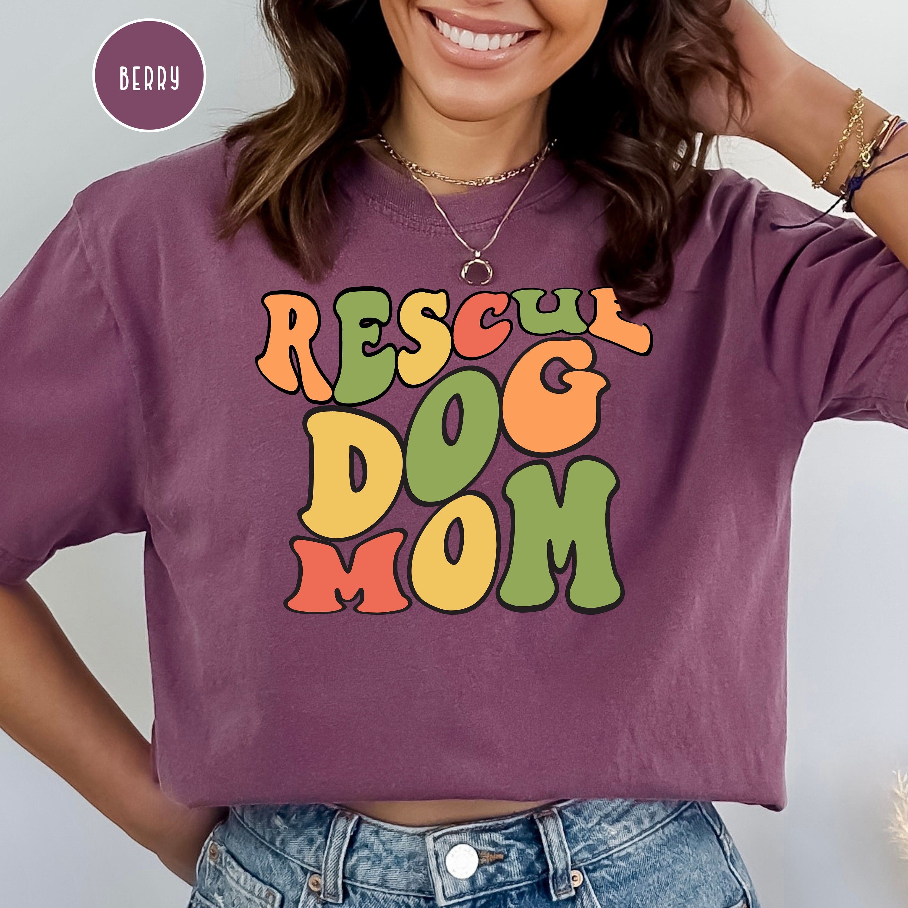 Rescue Dog Mom Retro Style Comfort Colors® Tee