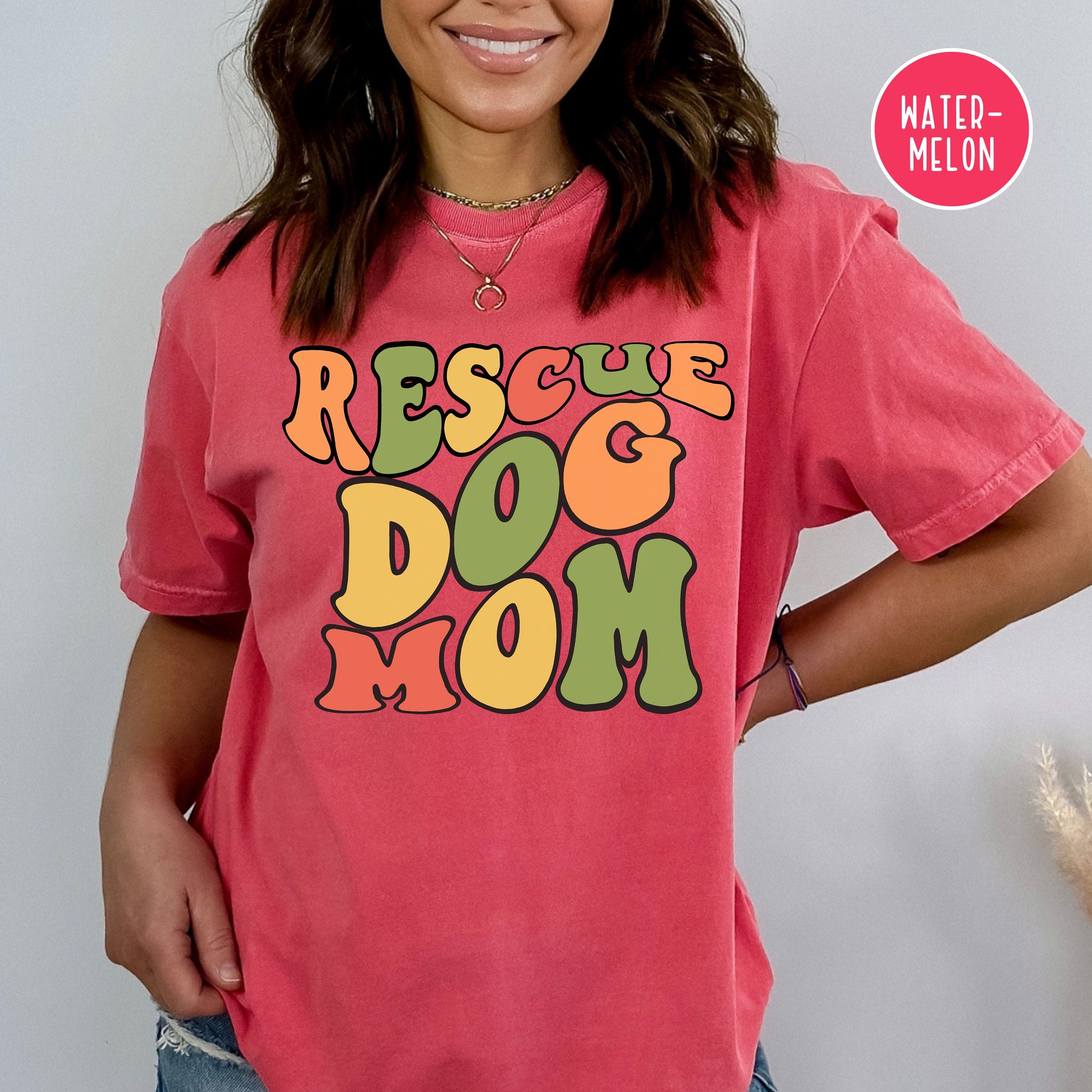 Rescue Dog Mom Retro Style Comfort Colors® Tee